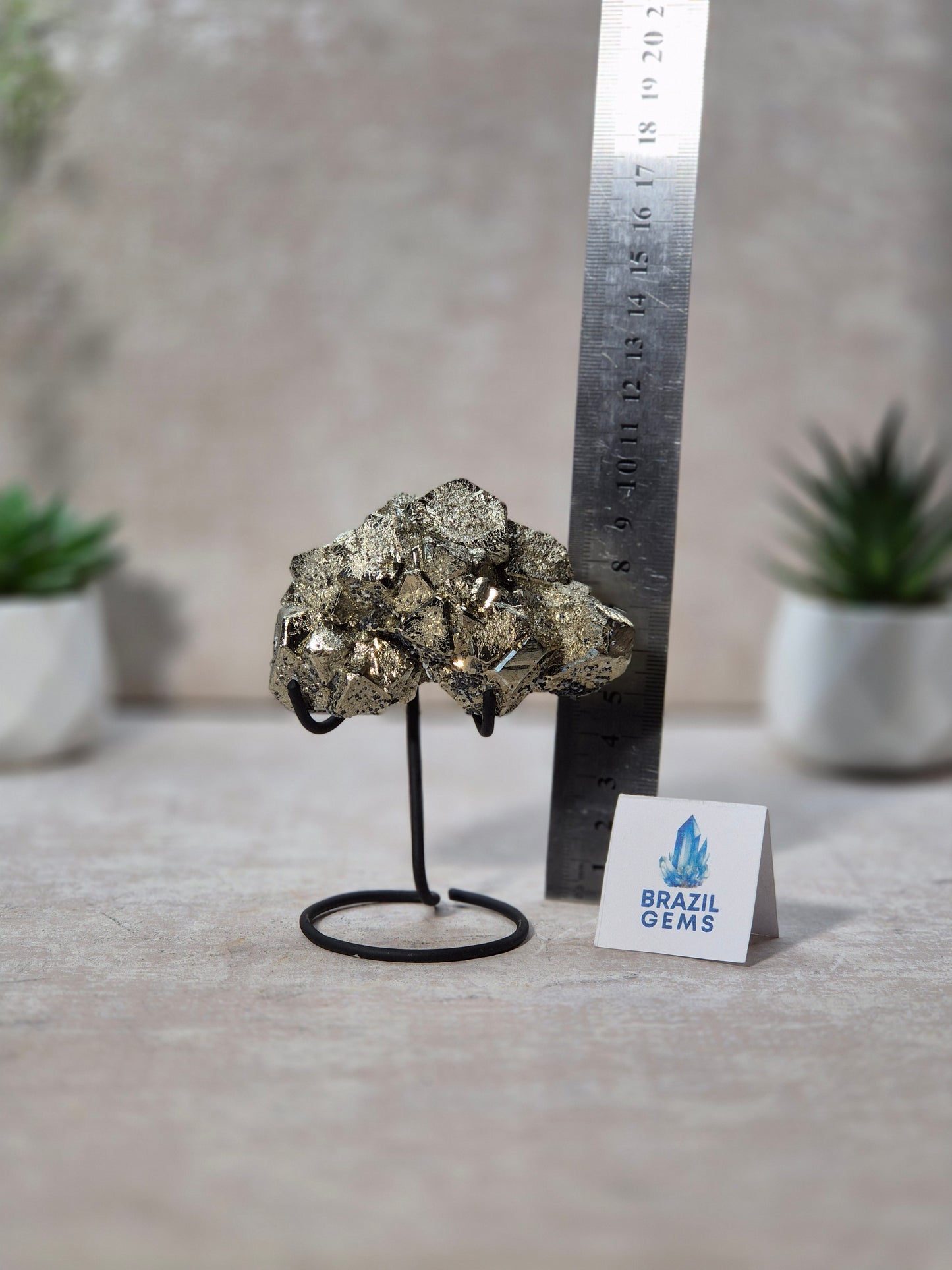 Dodecahedron Pyrite with Galina and Calcite Specimen on stand