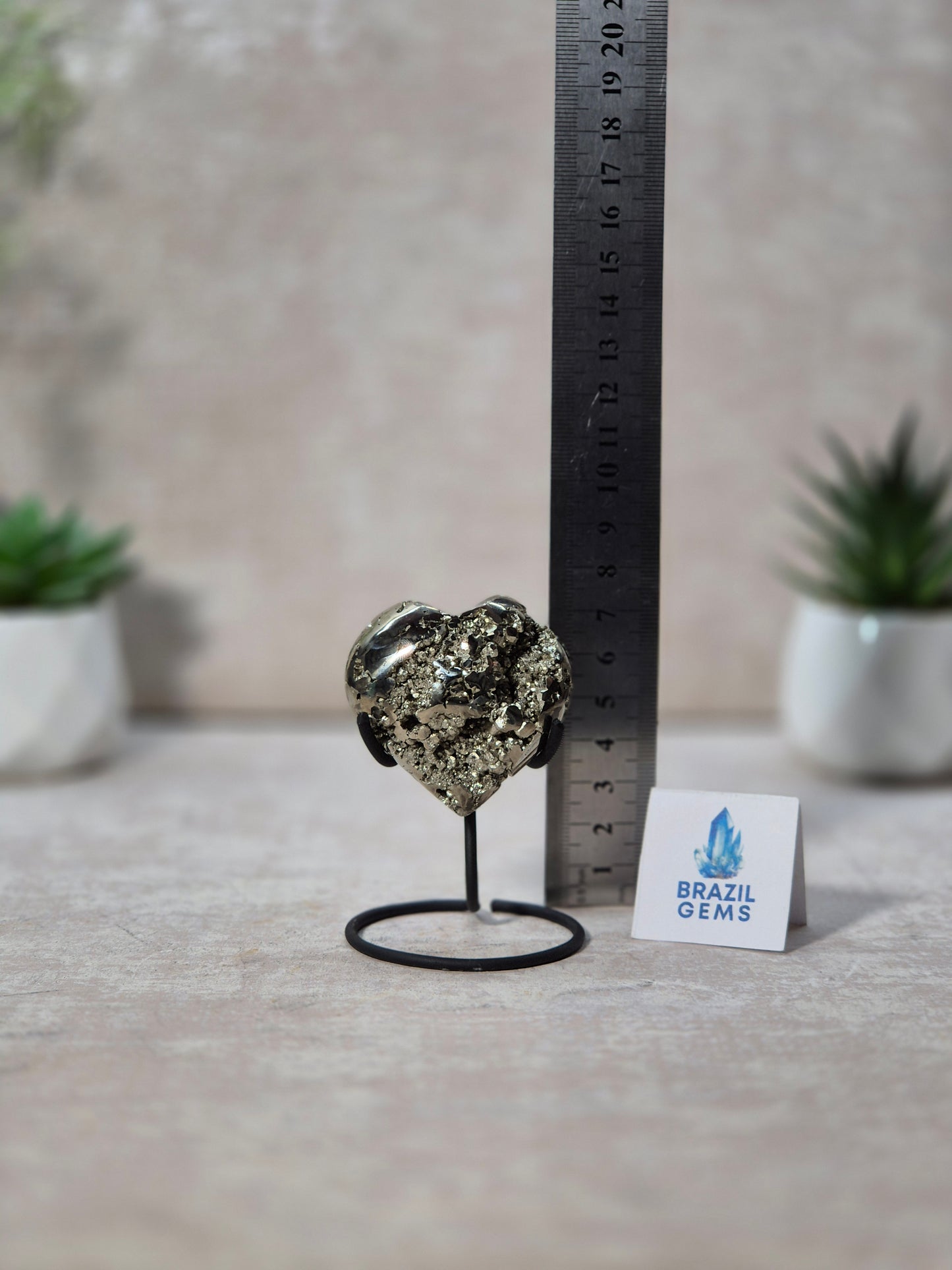Pyrite Heart on stand