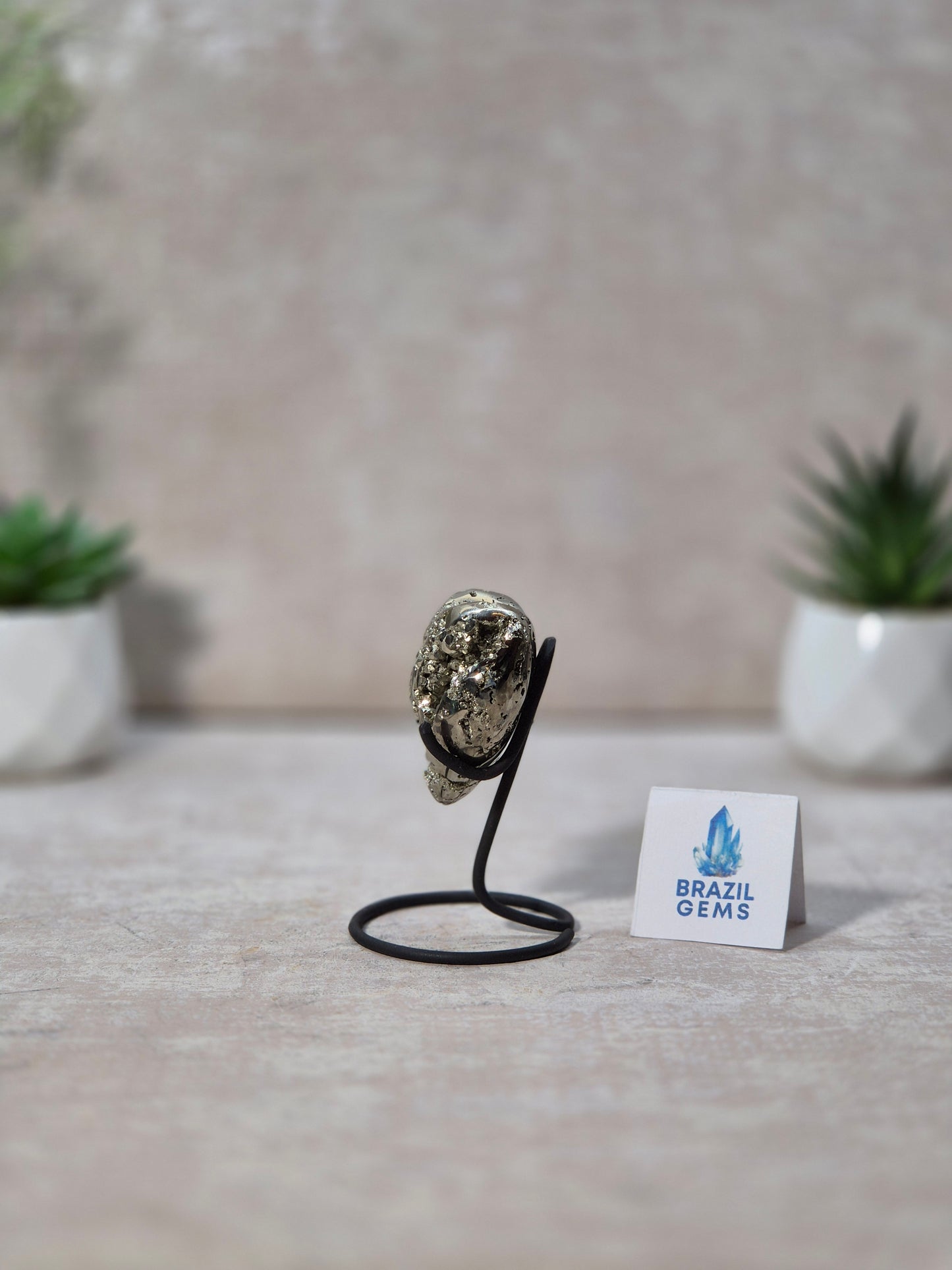 Pyrite Heart on stand