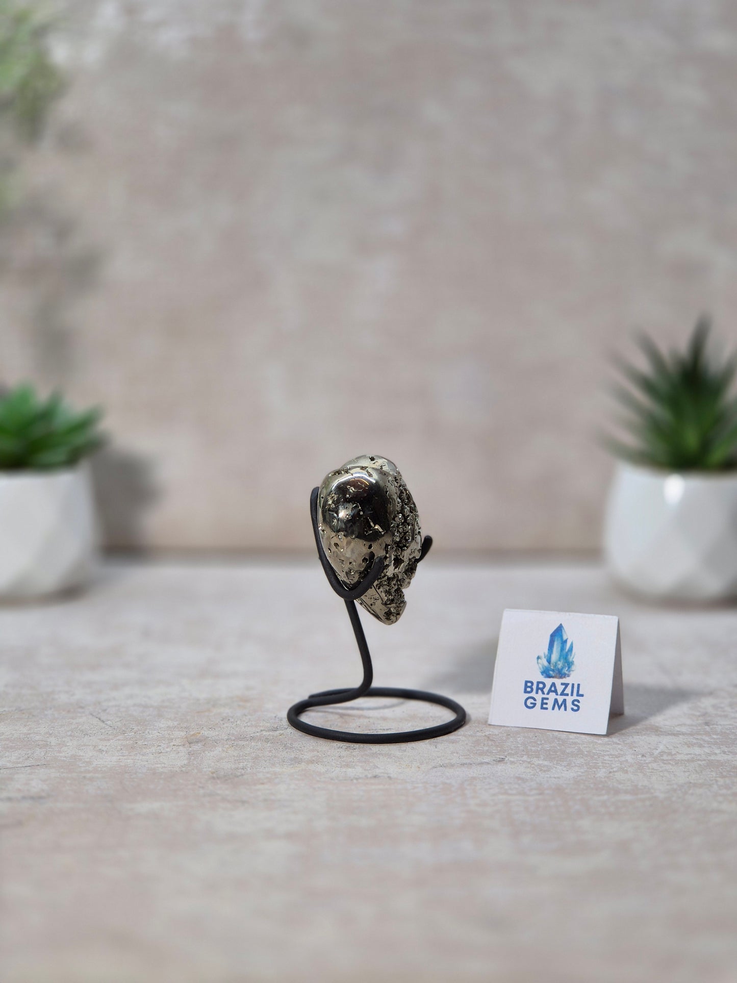 Pyrite Heart on stand