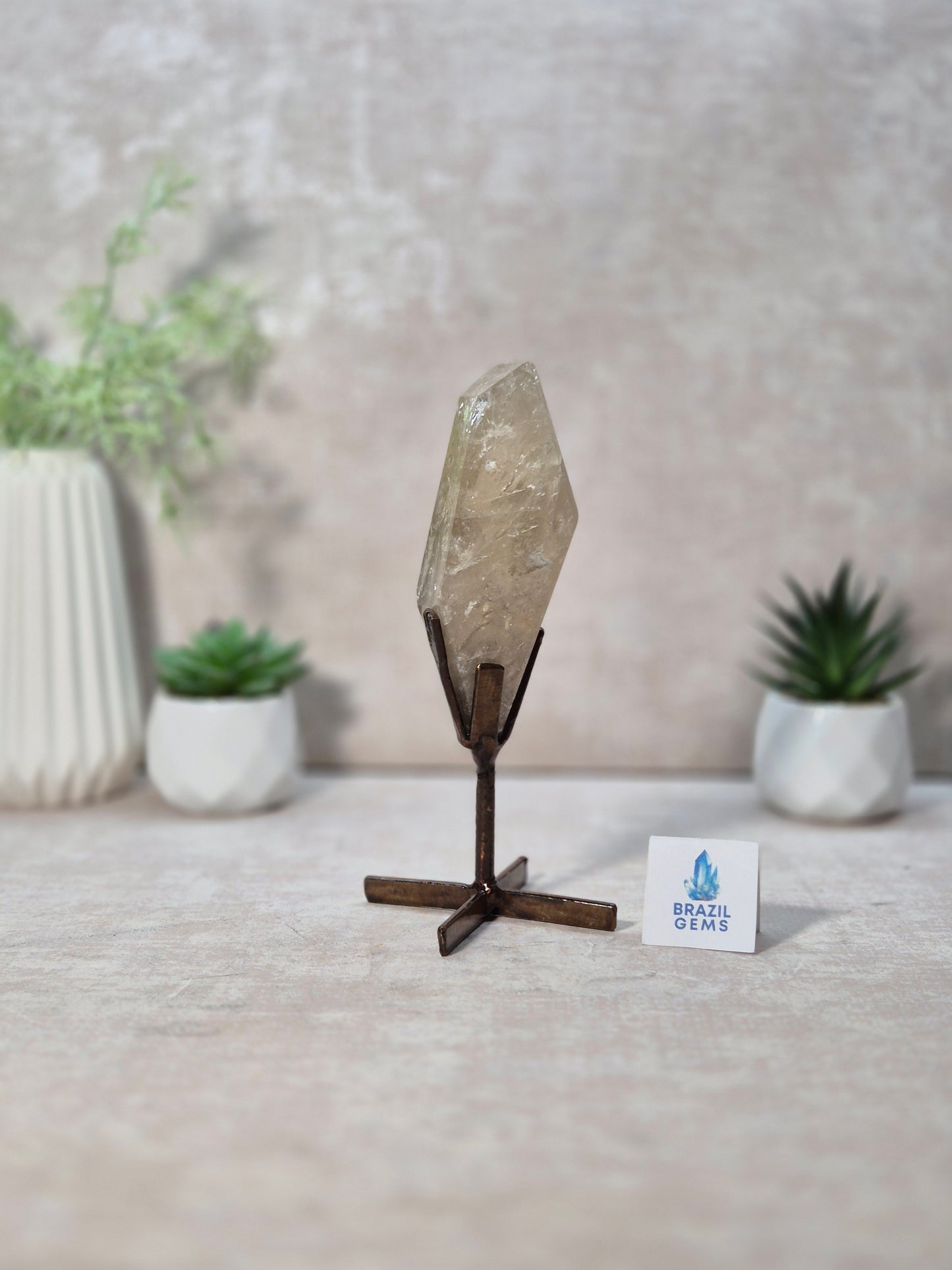 Free Form Citrine on stand