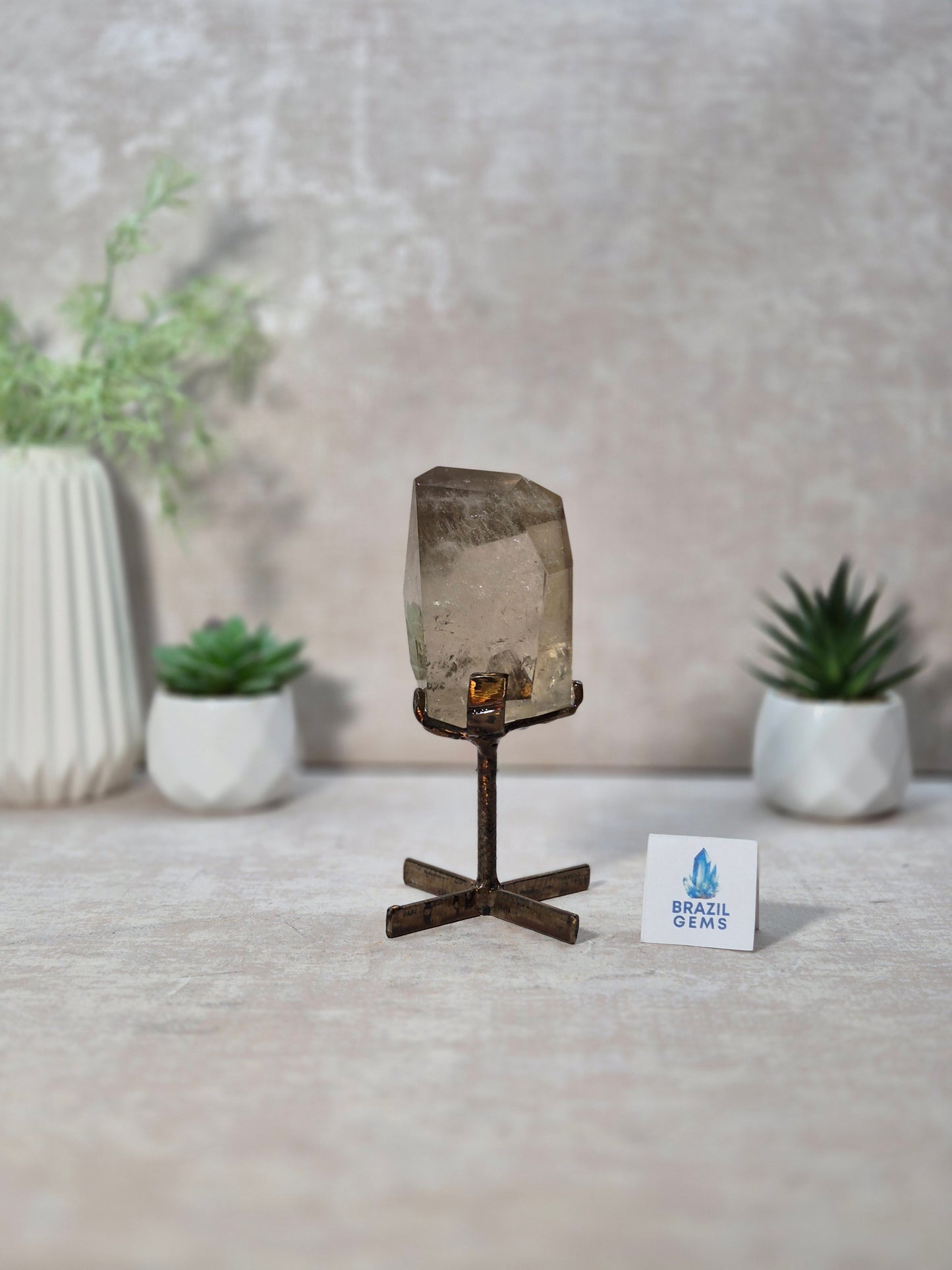 Free Form Citrine on stand