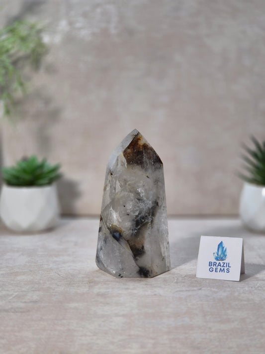 Blue Tara with Calcite Mosaic Point