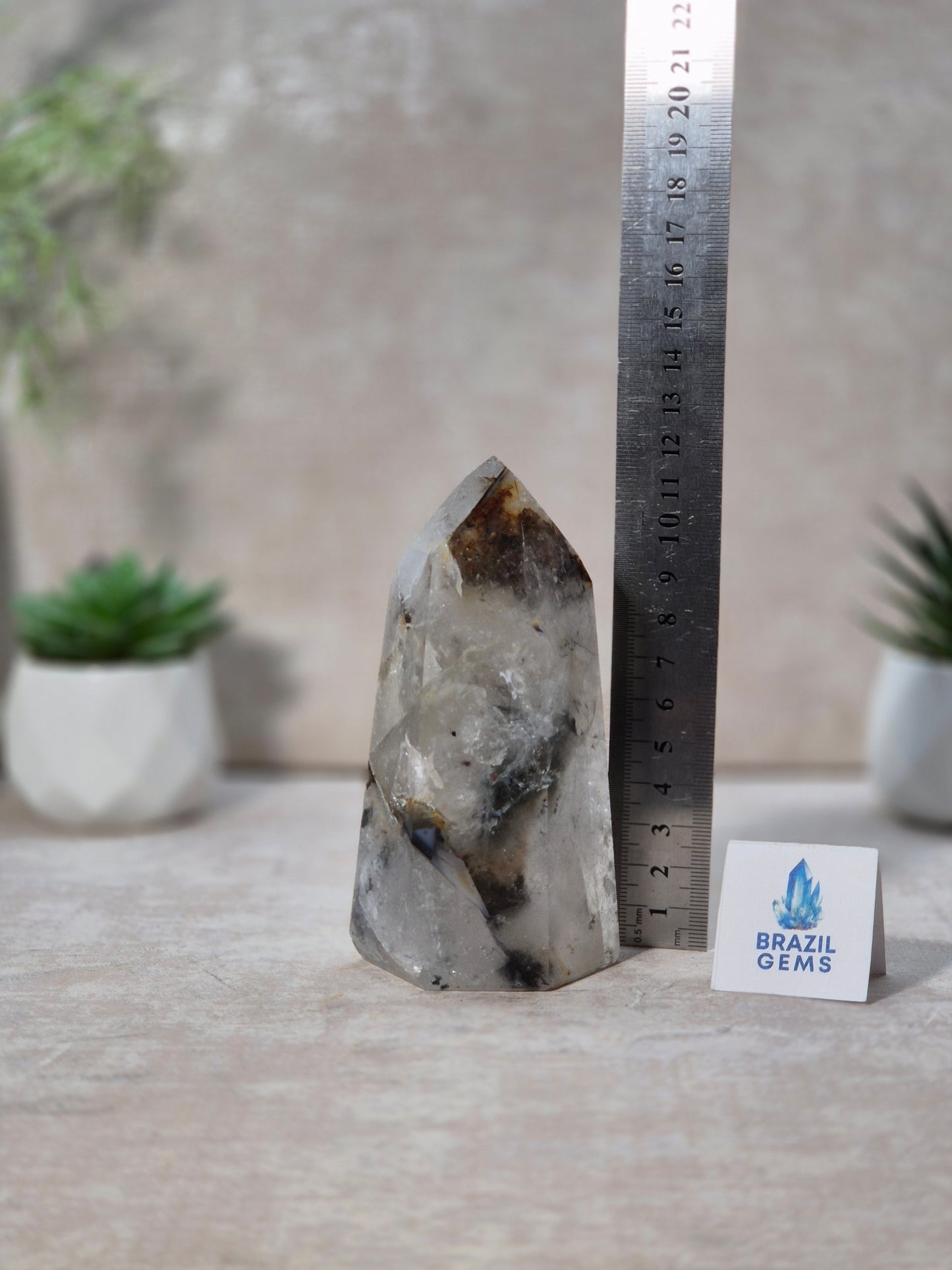 Blue Tara with Calcite Mosaic Point