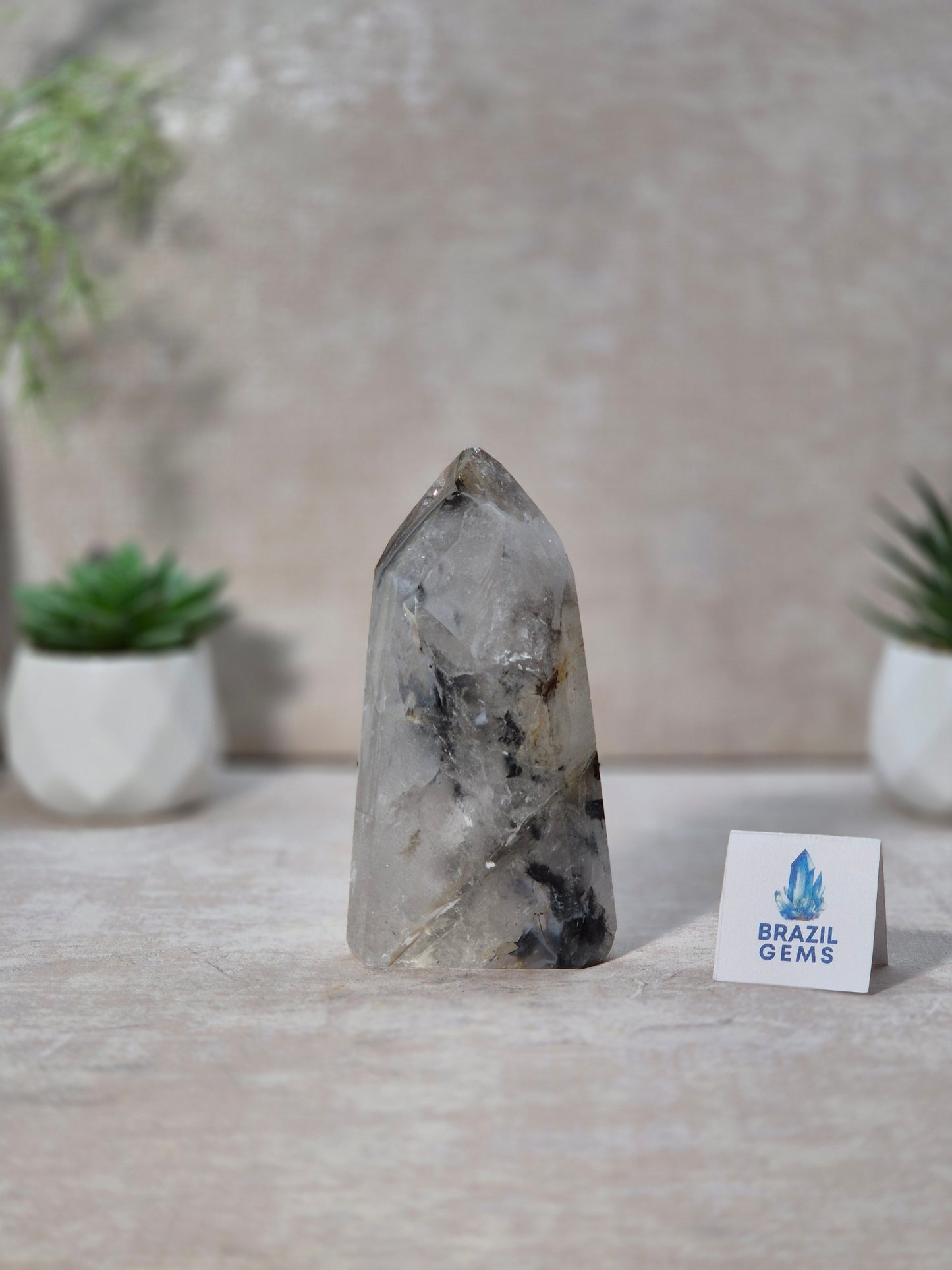 Blue Tara with Calcite Mosaic Point