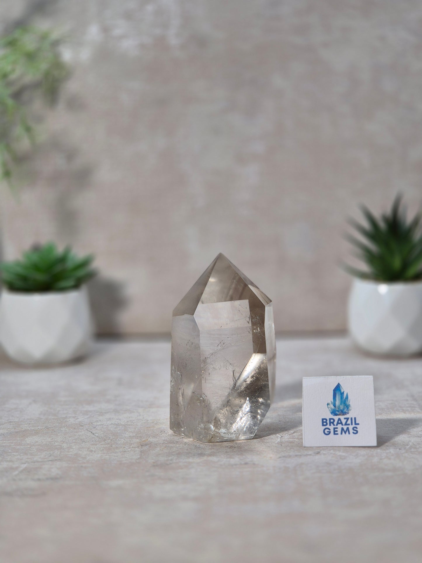 Smoky Phantom Quartz Point