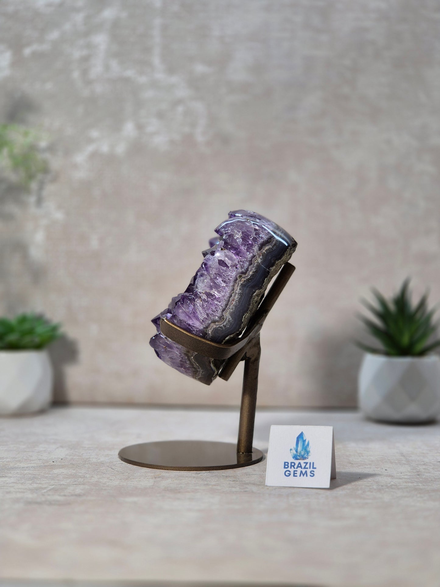 Amethyst Druzy Heart on stand
