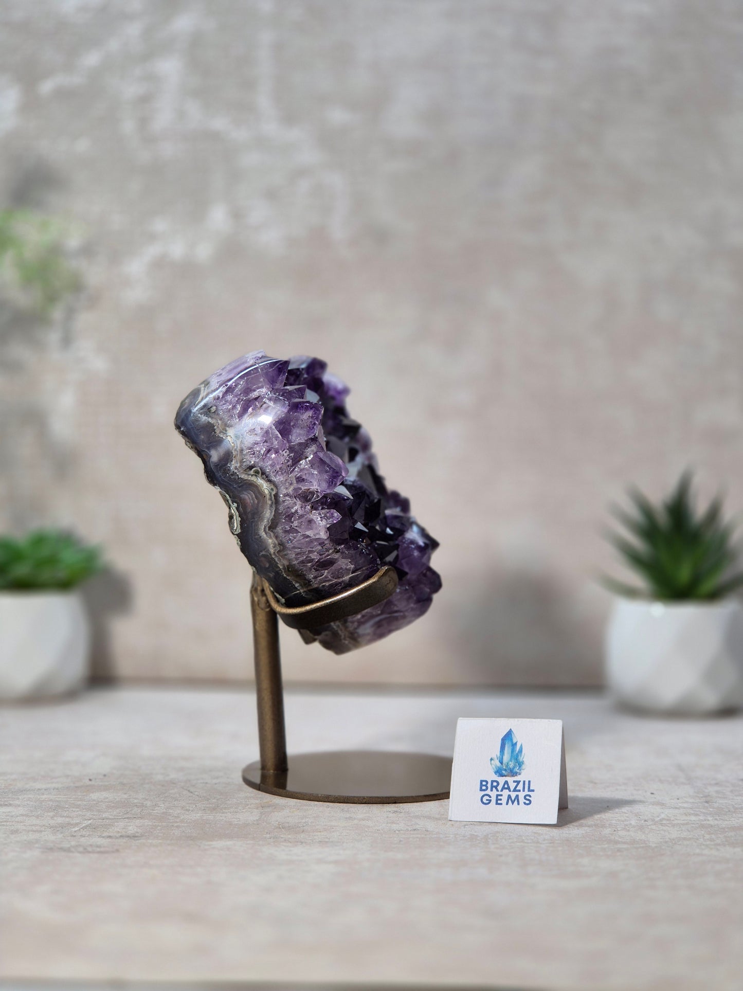 Amethyst Druzy Heart on stand