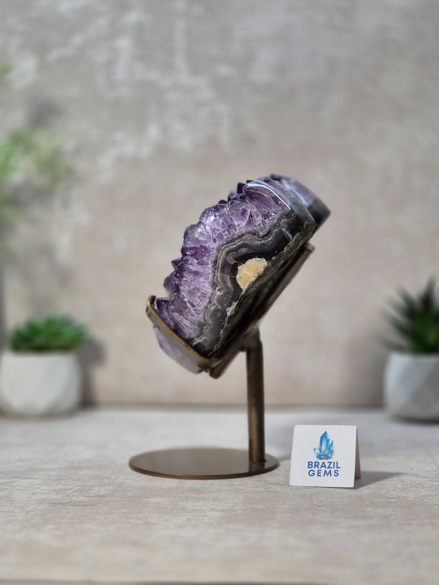 Amethyst Druzy Heart on stand