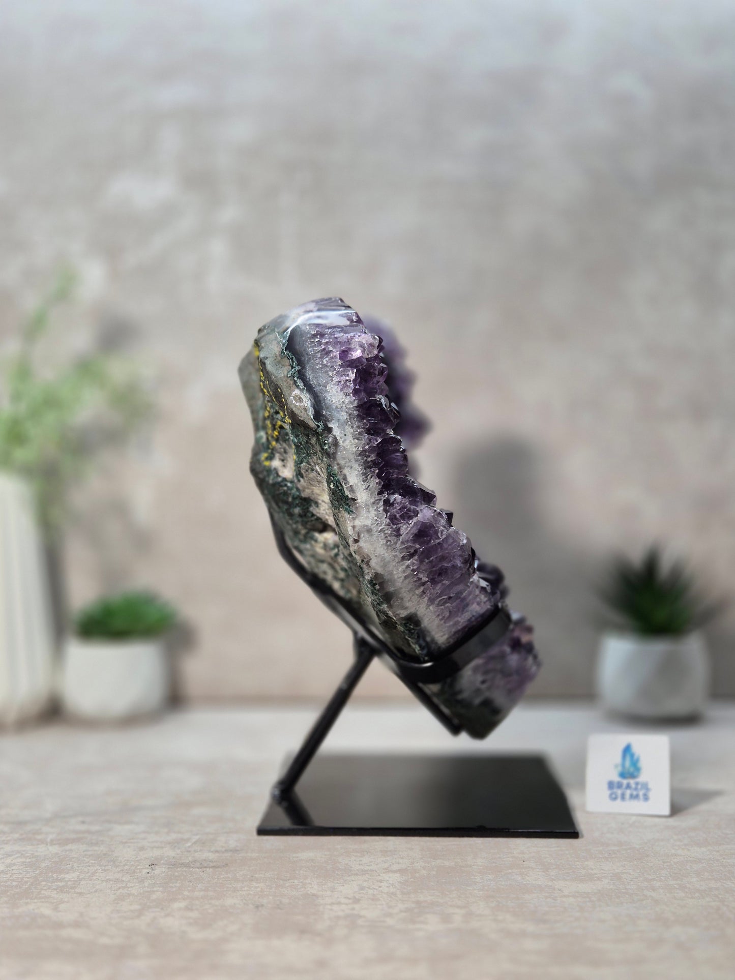 Amethyst Druzy Heart on stand