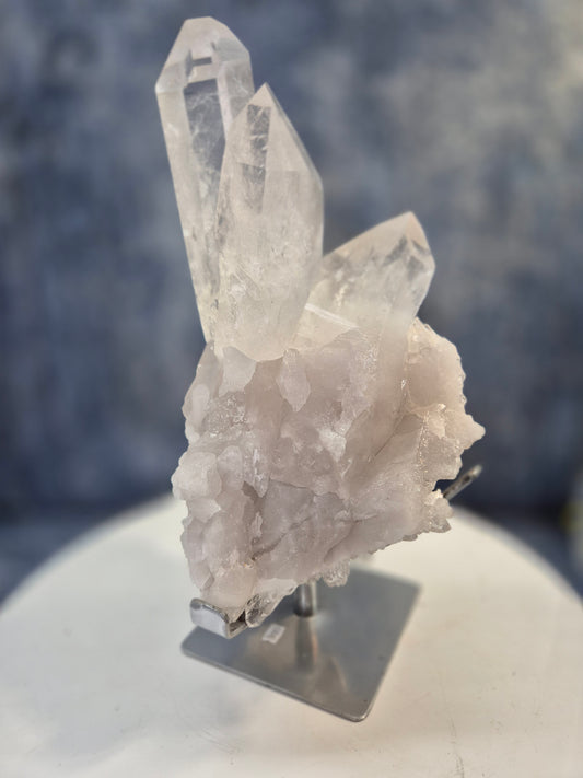 Lemurian Quartz Cluster on stand