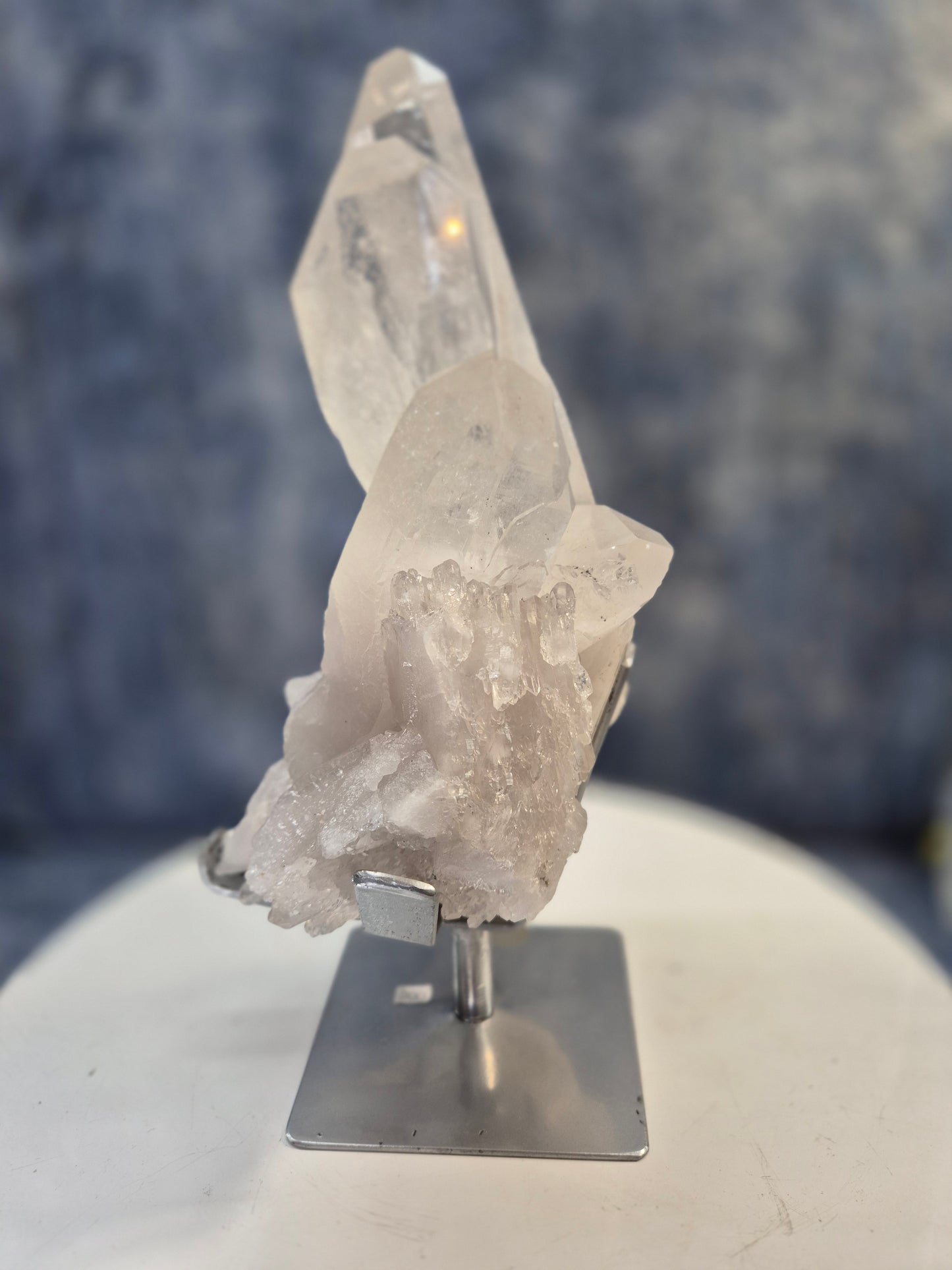Lemurian Quartz Cluster on stand