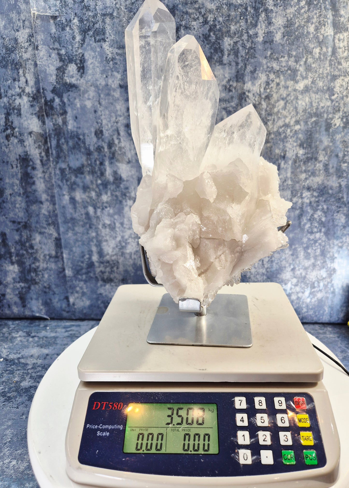Lemurian Quartz Cluster on stand