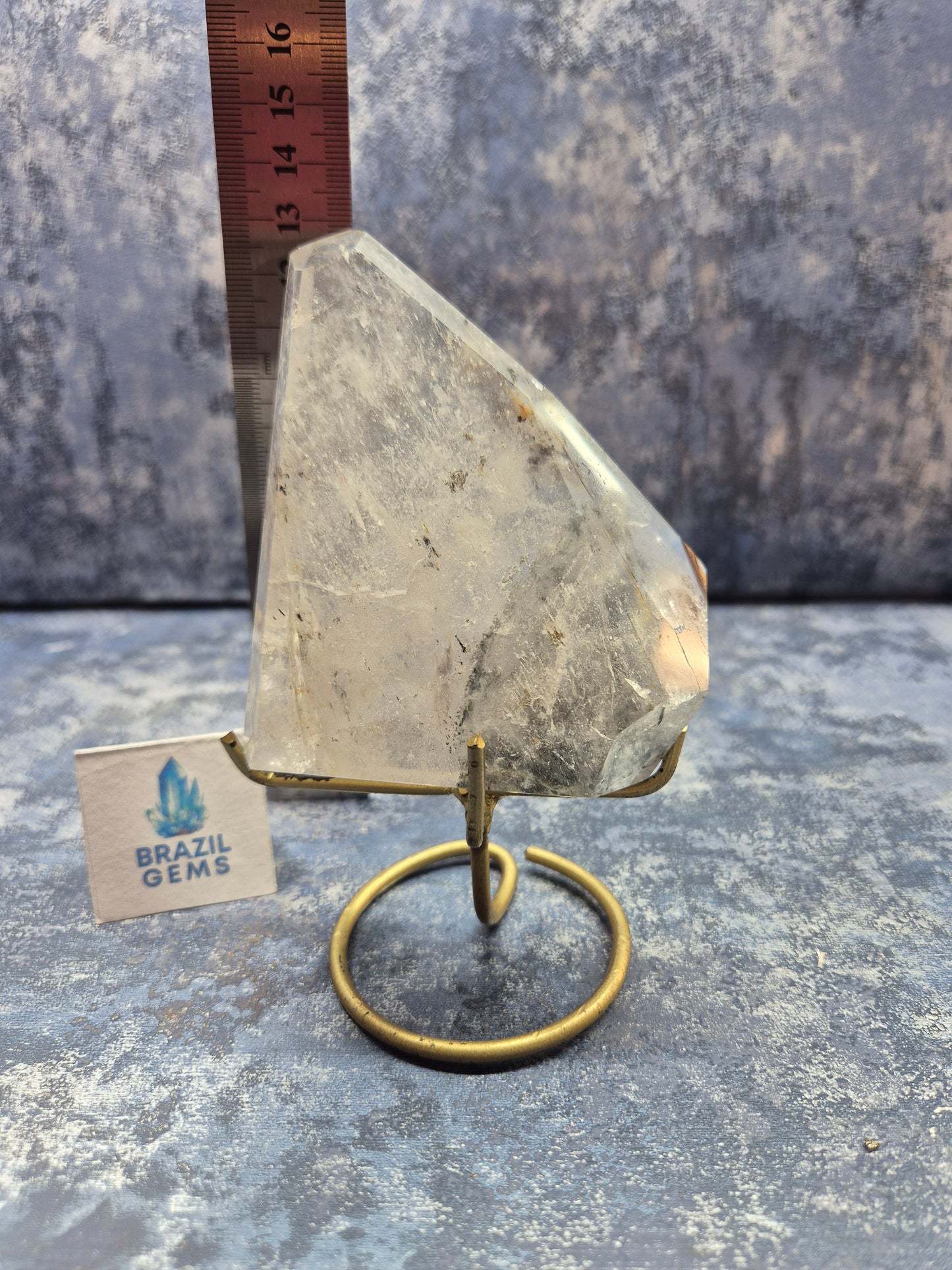 Blue Tara with Mosaic Calcite Slab on stand