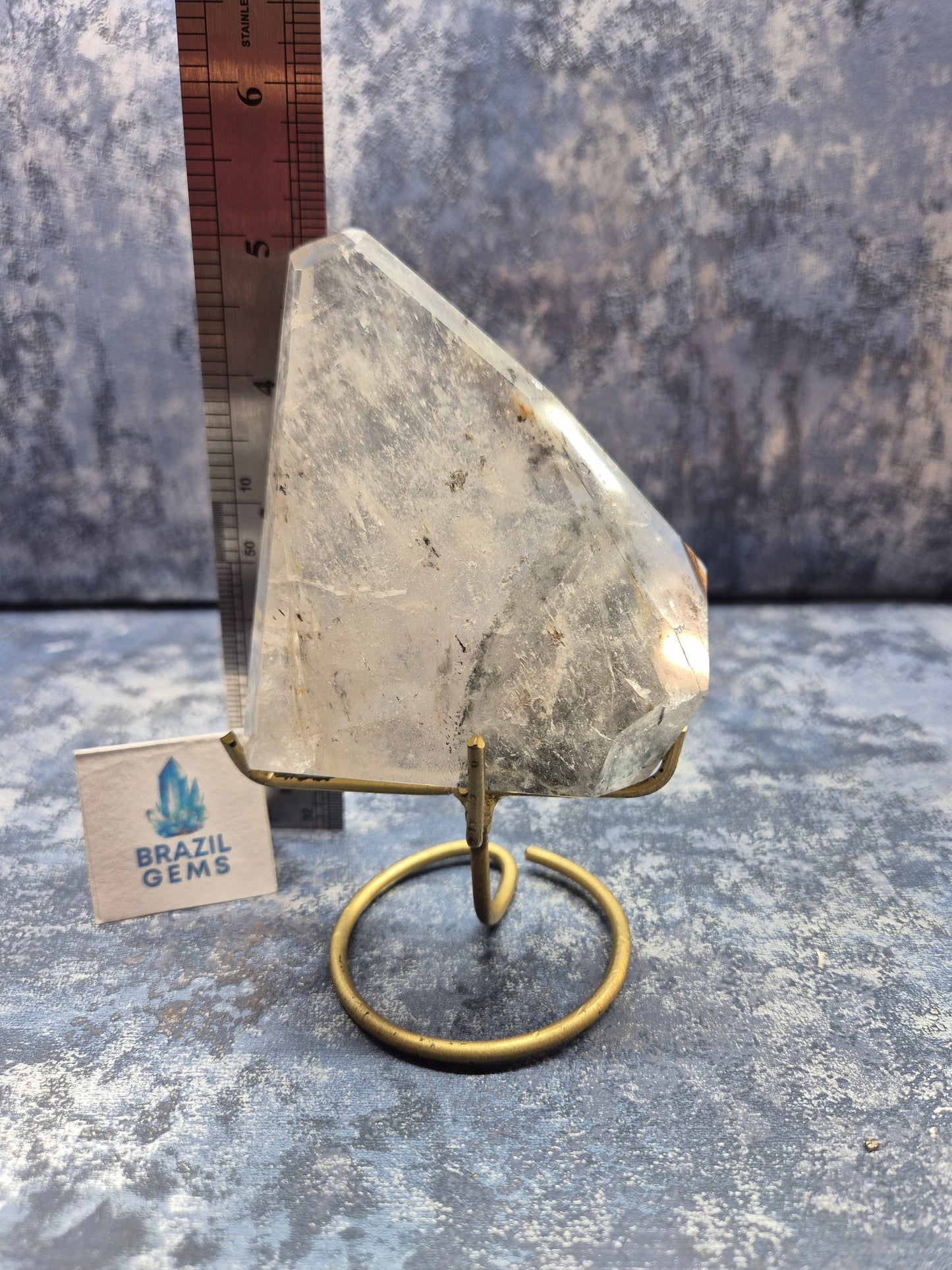 Blue Tara with Mosaic Calcite Slab on stand
