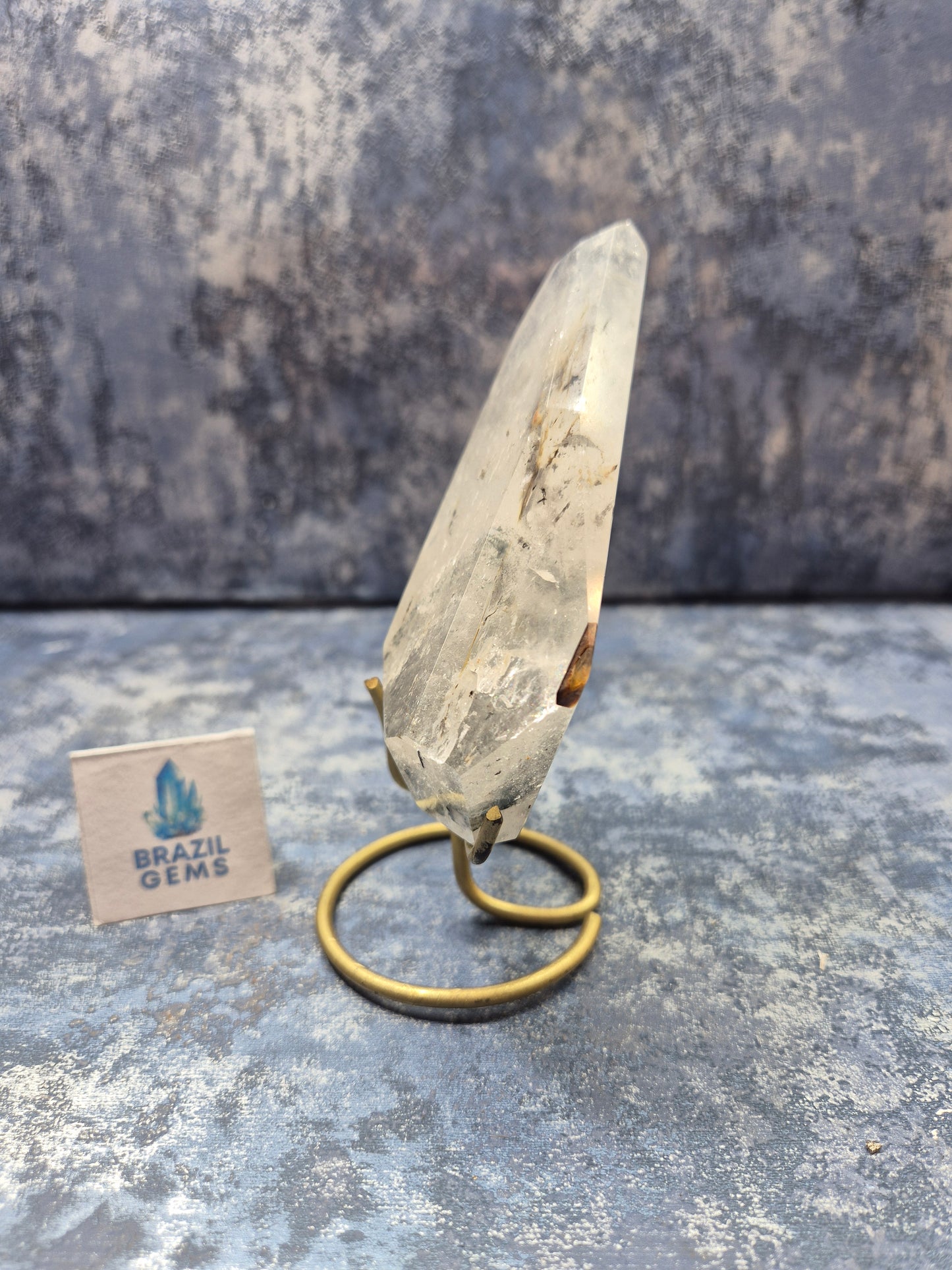 Blue Tara with Mosaic Calcite Slab on stand