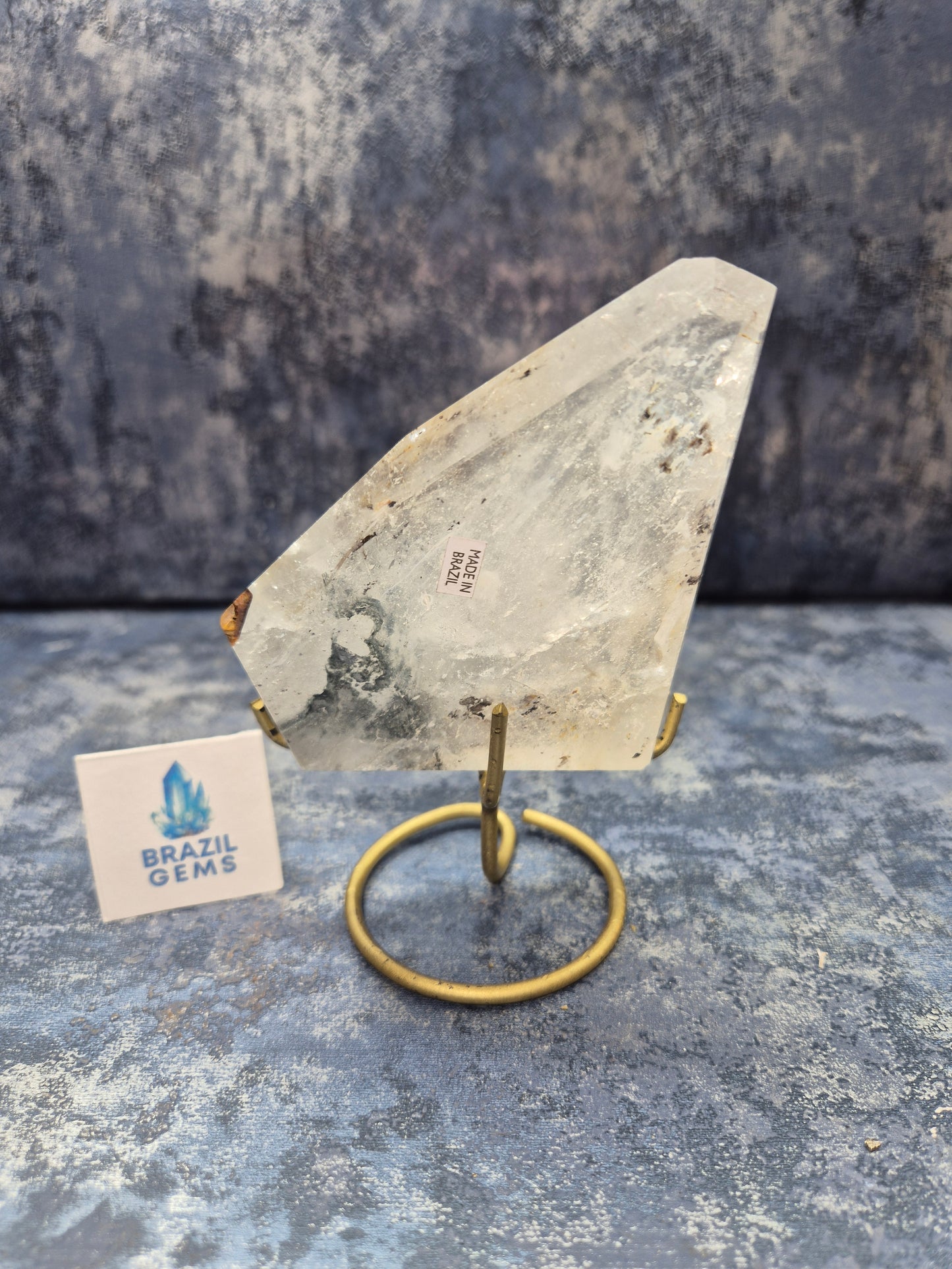 Blue Tara with Mosaic Calcite Slab on stand