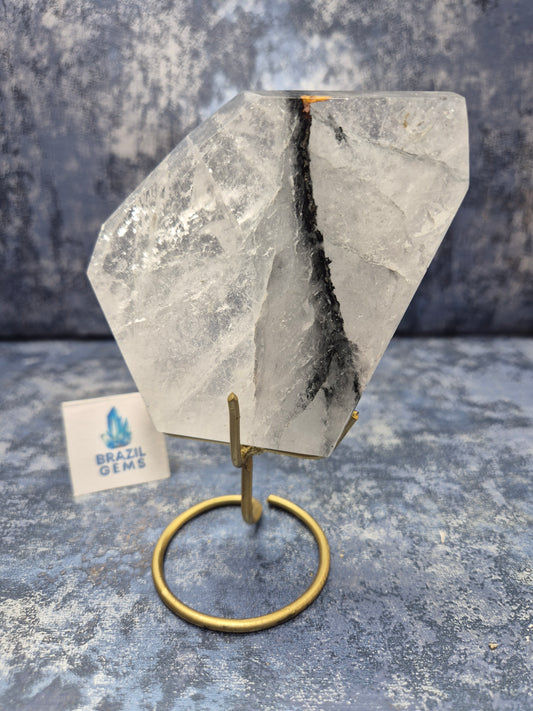 Blue Tara with Mosaic Calcite Slab on stand
