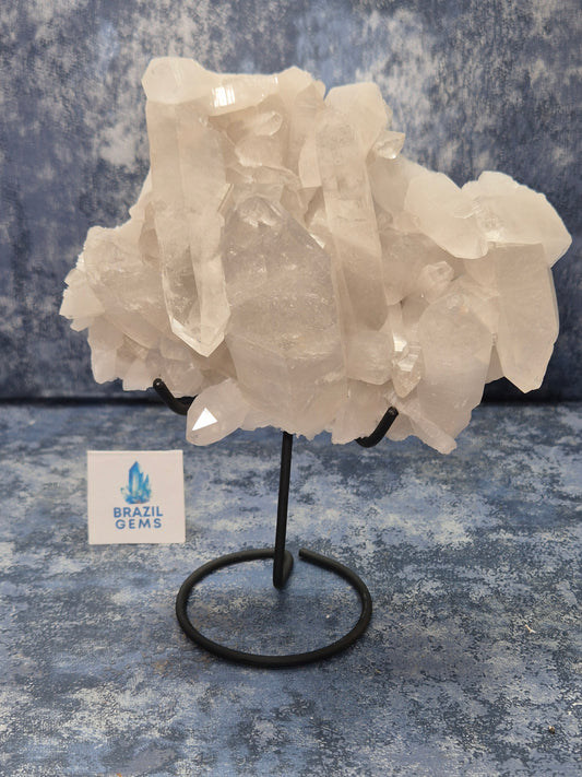 Lemurian Quartz Cluster on stand