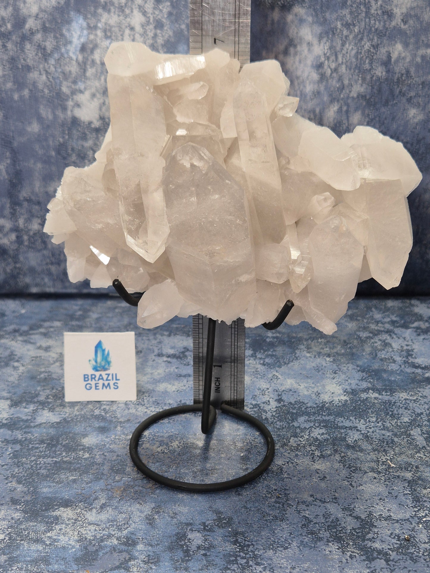 Lemurian Quartz Cluster on stand