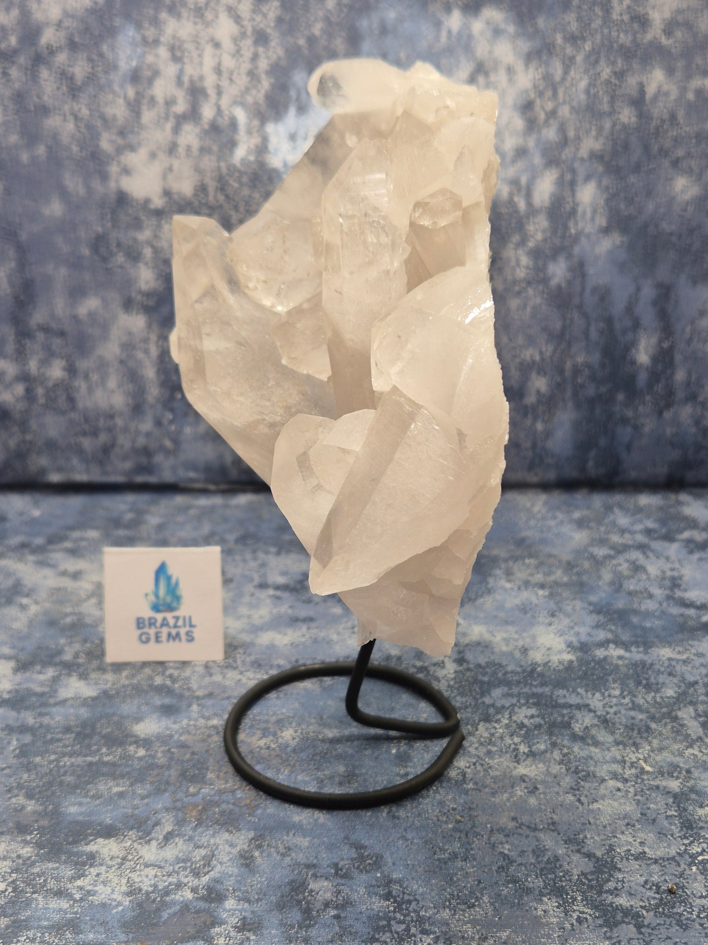 Lemurian Quartz Cluster on stand