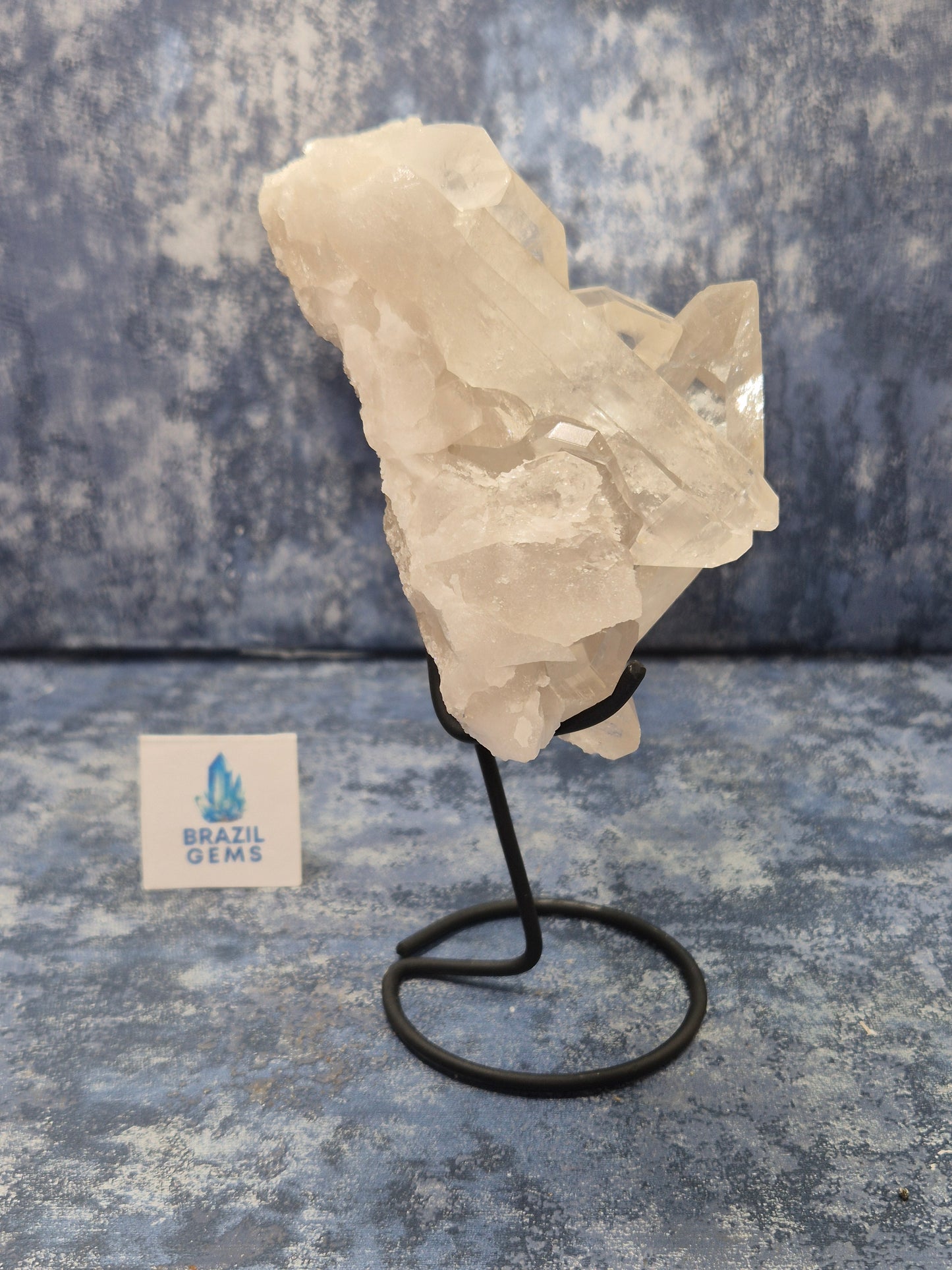 Lemurian Quartz Cluster on stand
