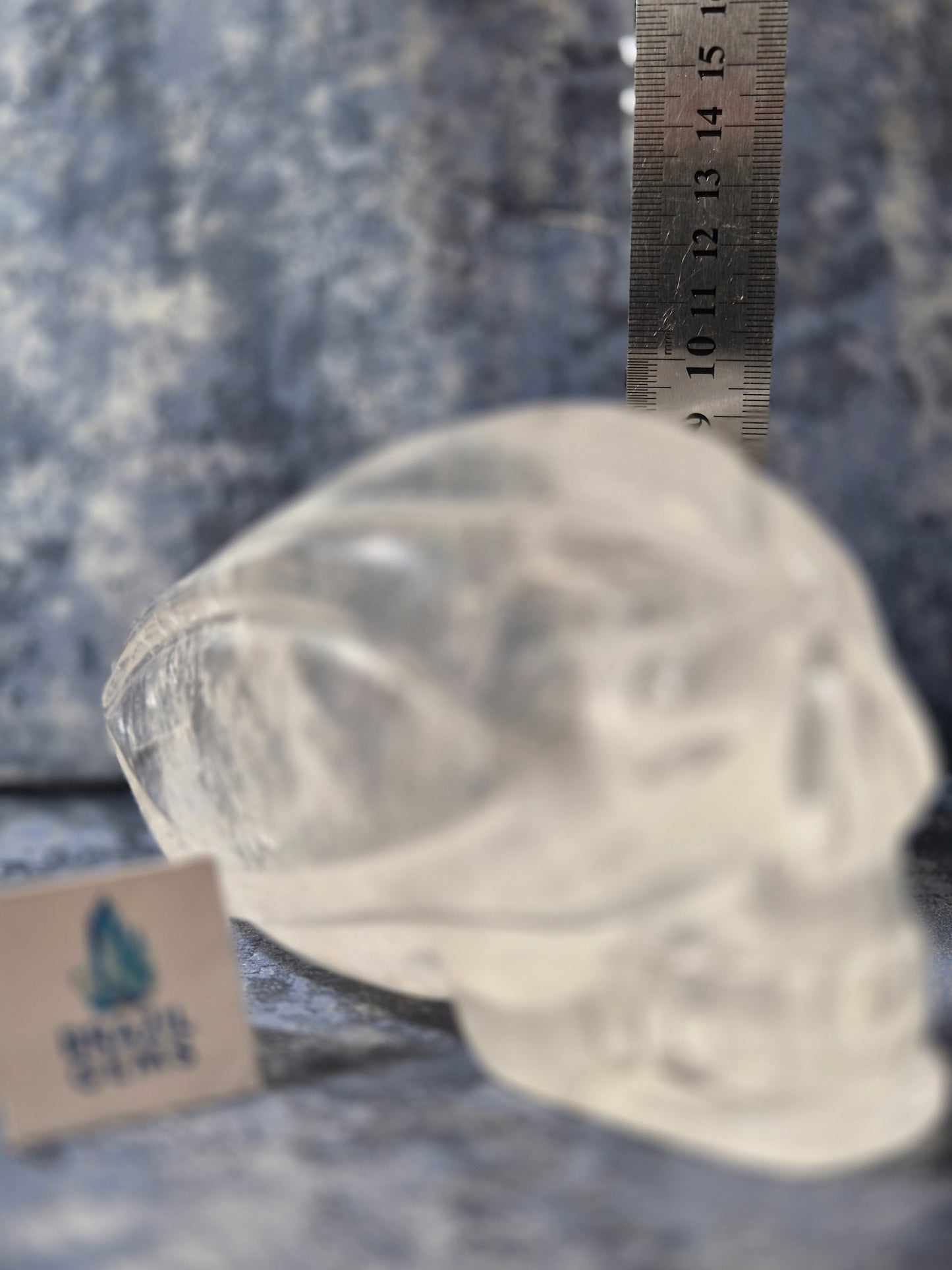 Lemurian Quartz Traveller Skull with Rainbow