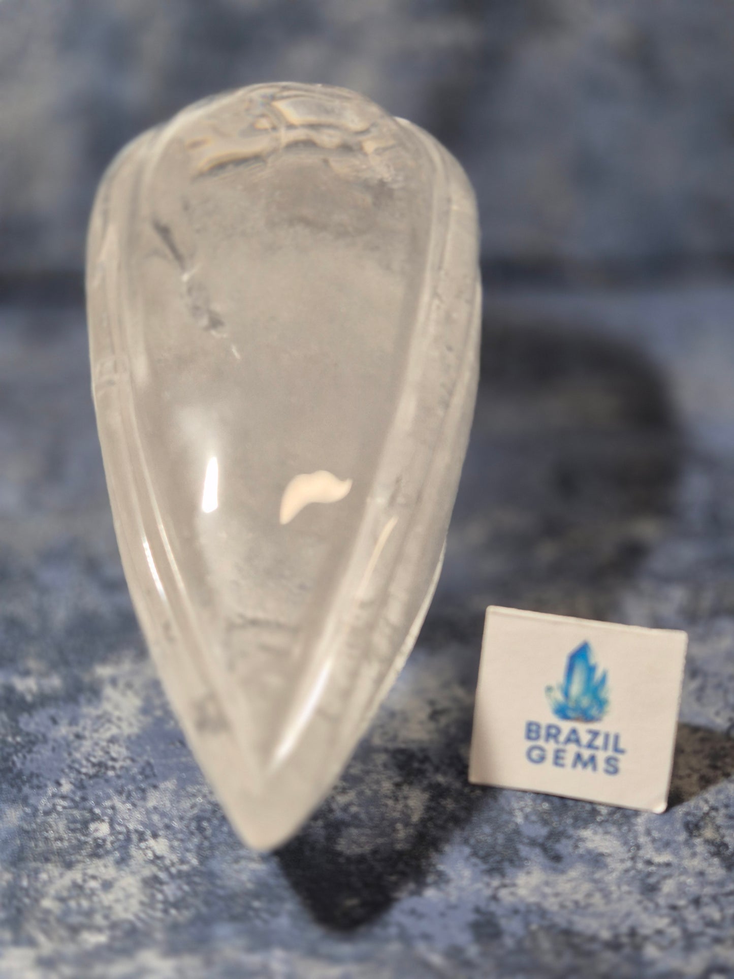 Lemurian Quartz Traveller Skull with Rainbow