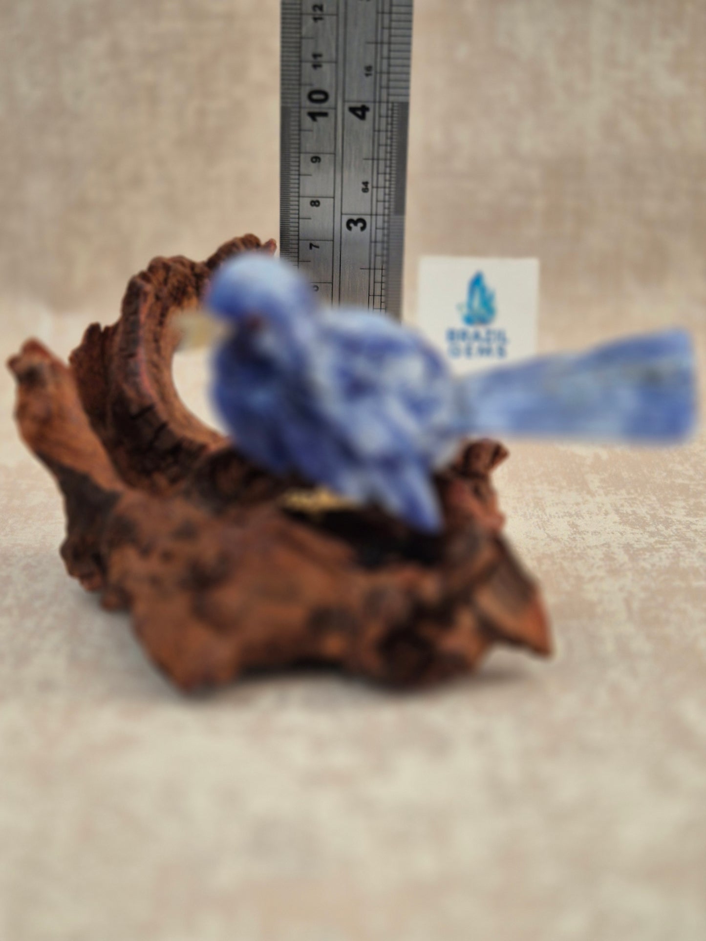 Sodalite Bird on Natural Driftwood Base