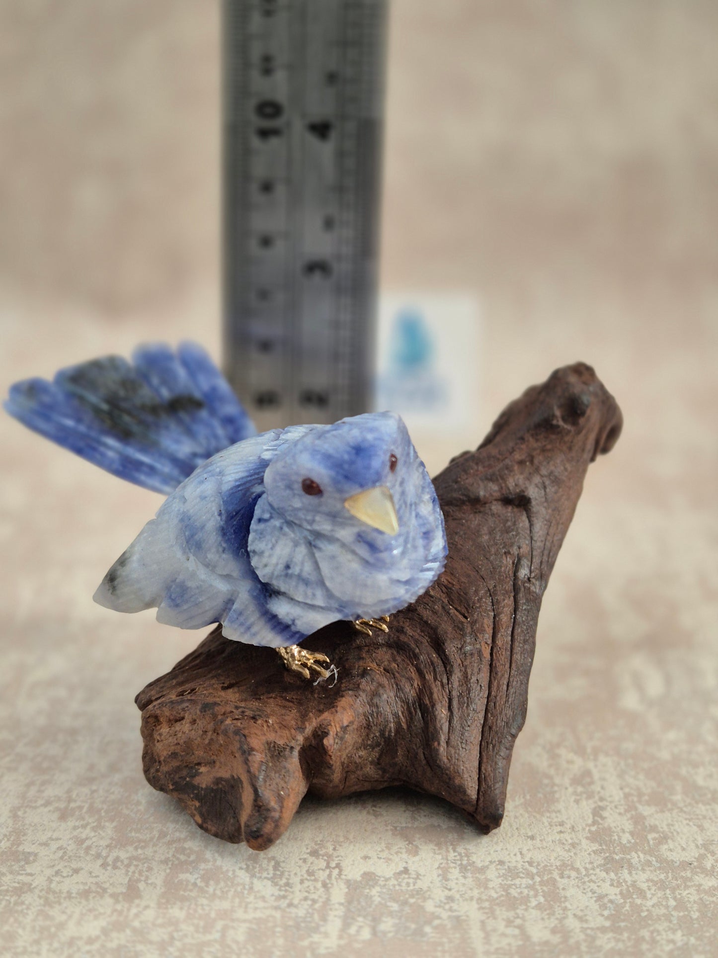 Sodalite Bird on Natural Driftwood Base