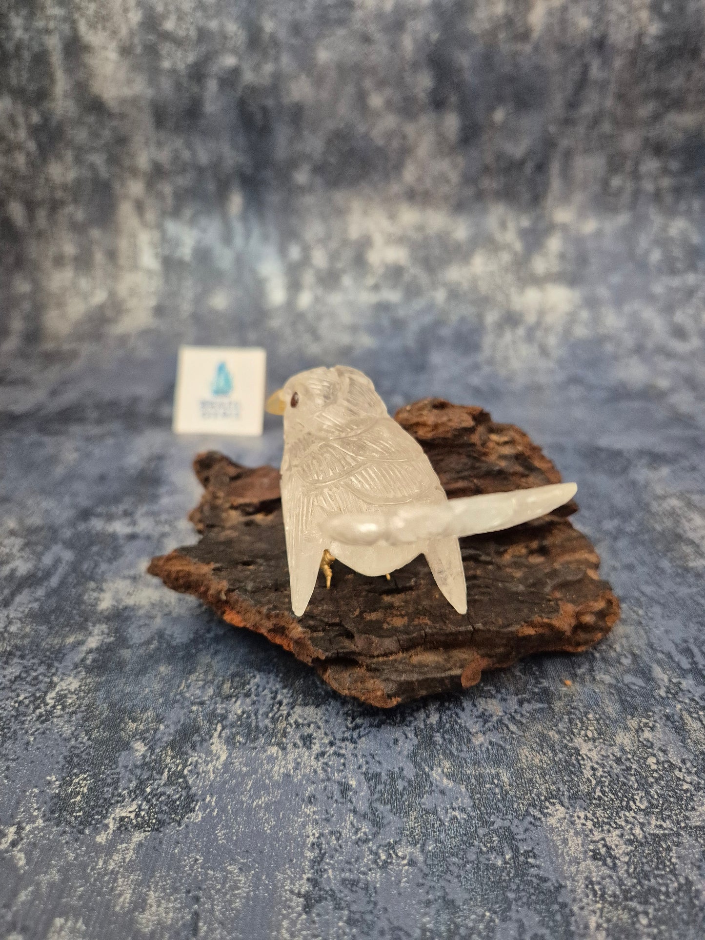 Clear Quartz Bird on Natural Driftwood Base No4
