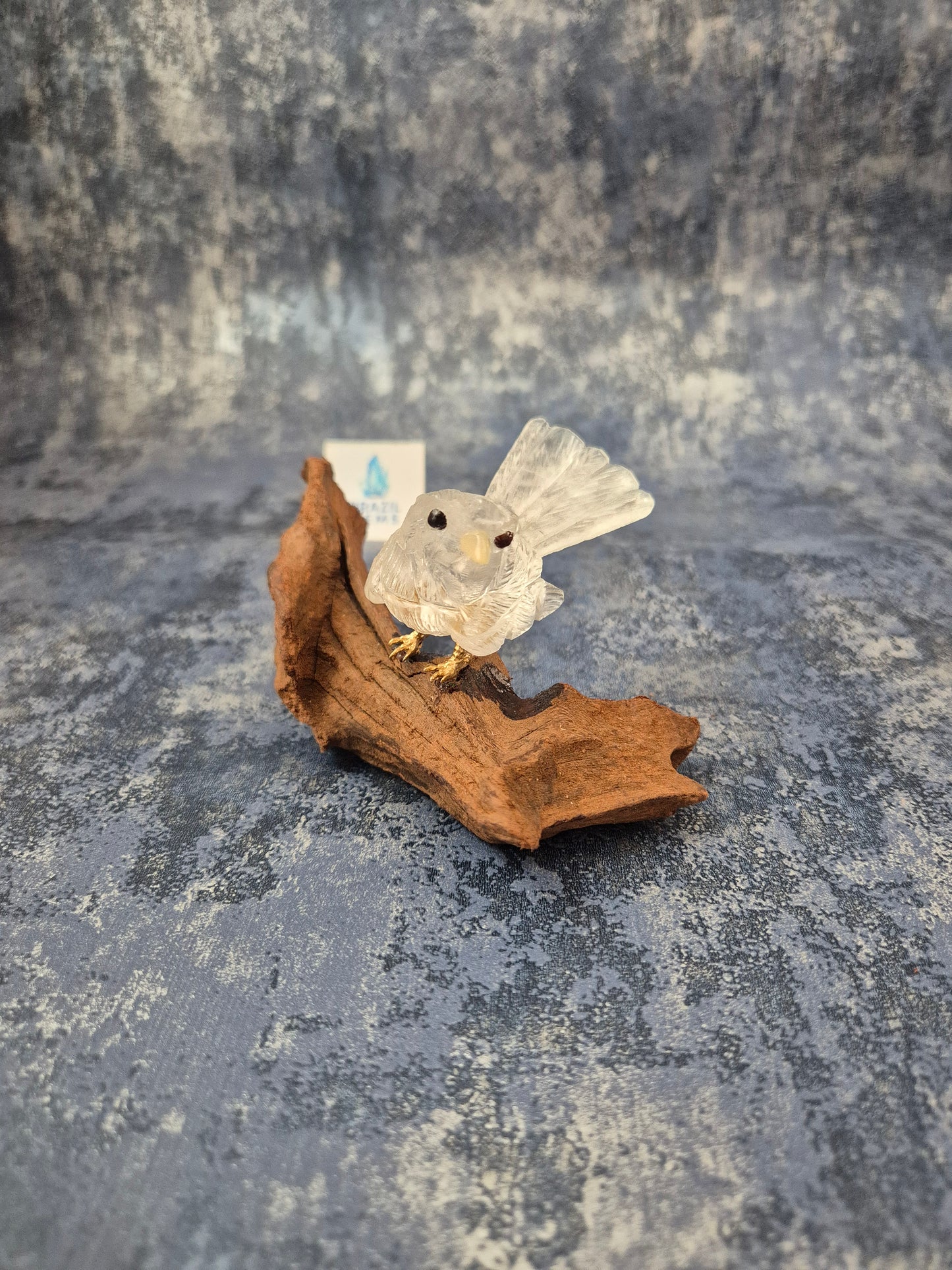 Clear Quartz Bird on Natural Driftwood Base No5
