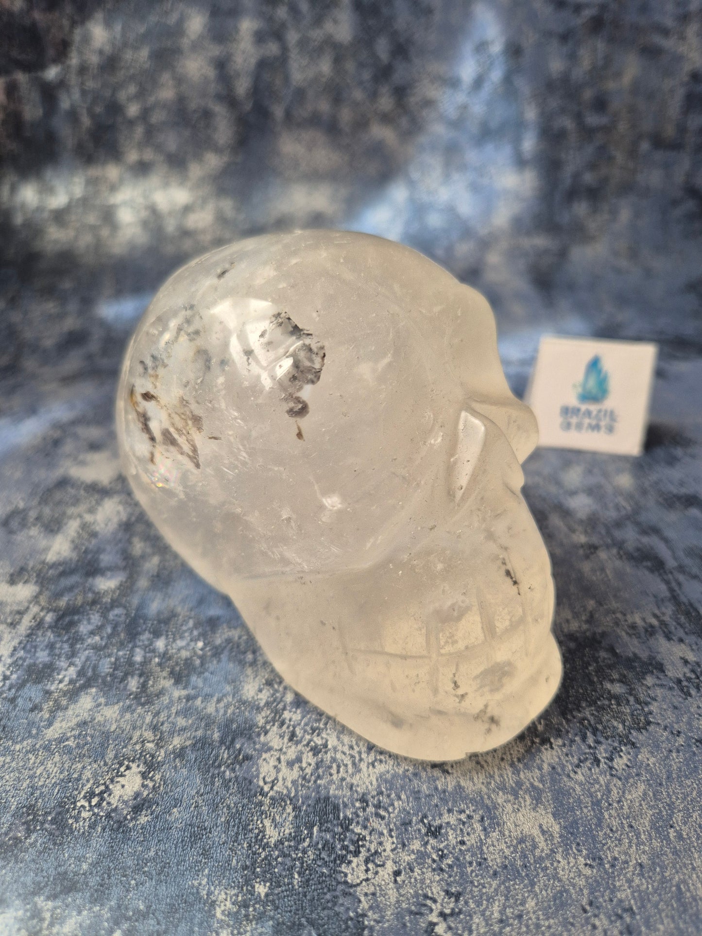 Blue Tara with Mosaic Calcite Skull