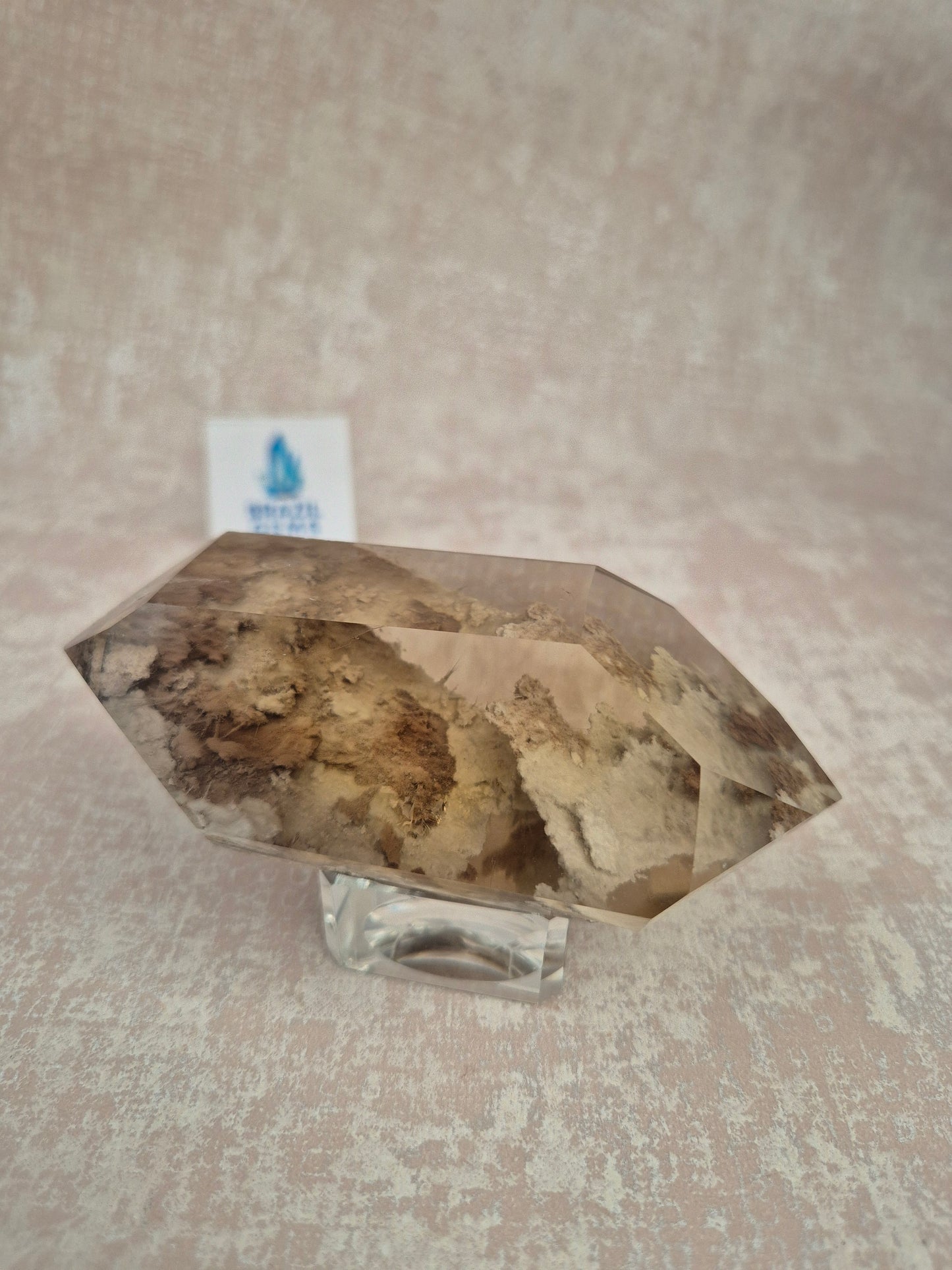 Double Terminated Citrine with Lodolite Inclusions