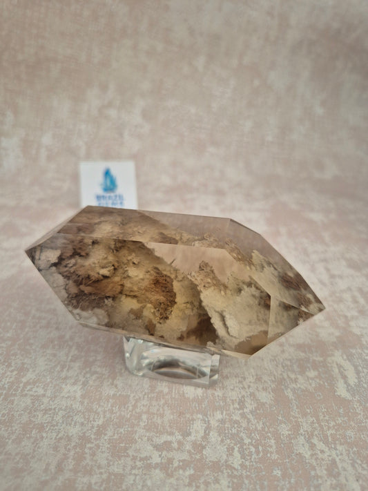 Double Terminated Citrine with Lodolite Inclusions