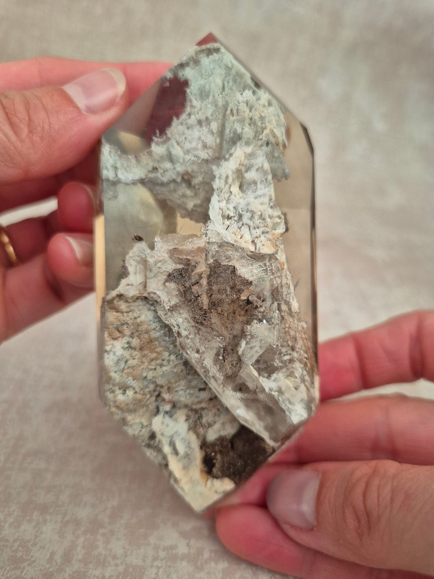 Double Terminated Citrine with Lodolite Inclusions