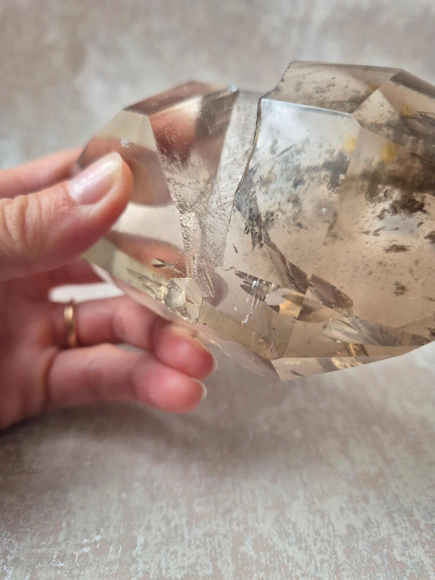 Double Terminated Citrine with Phantom and Lodolite Inclusions 379 g