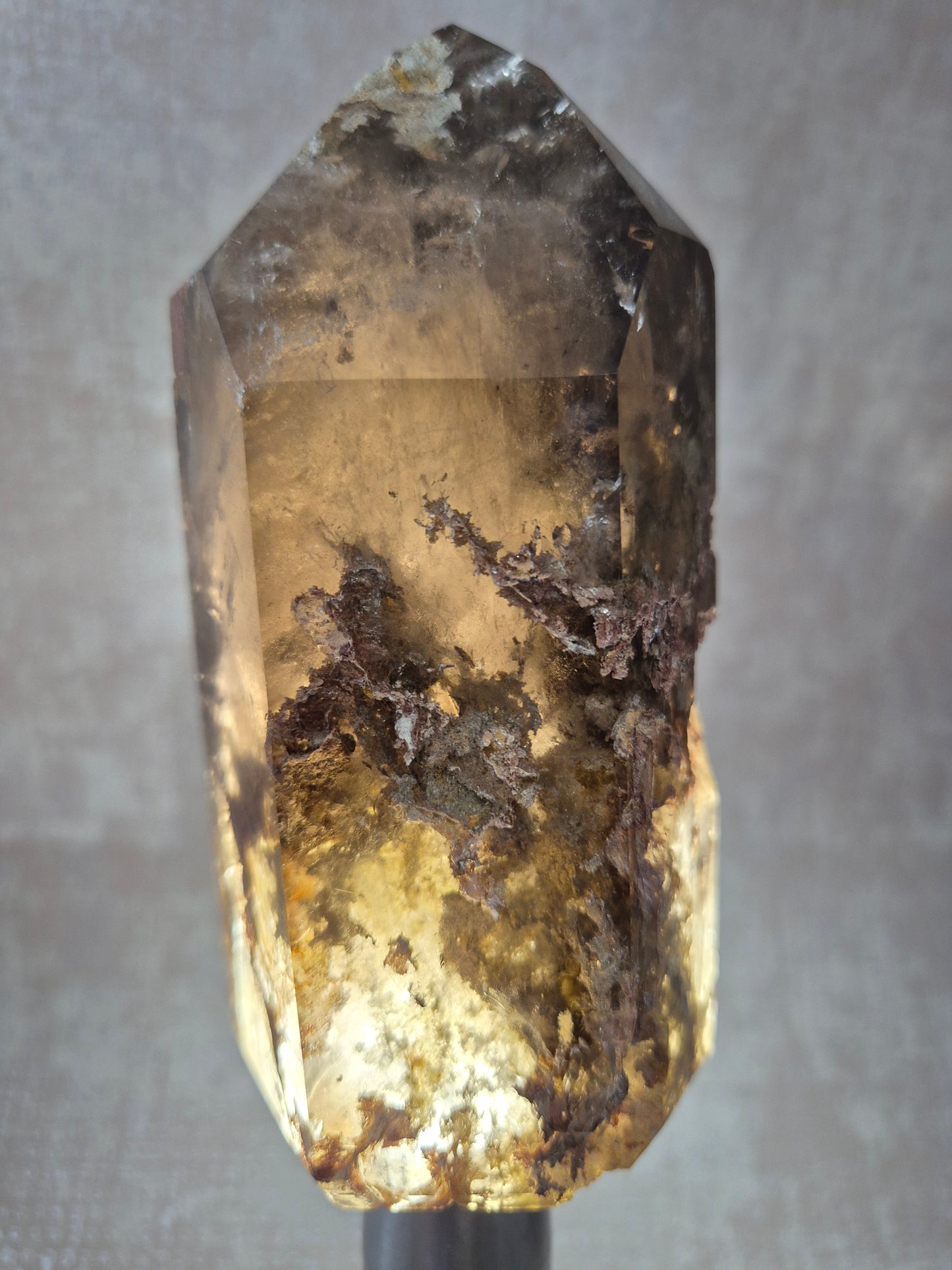 Smoky Quartz with Lodolite Inclusions Point