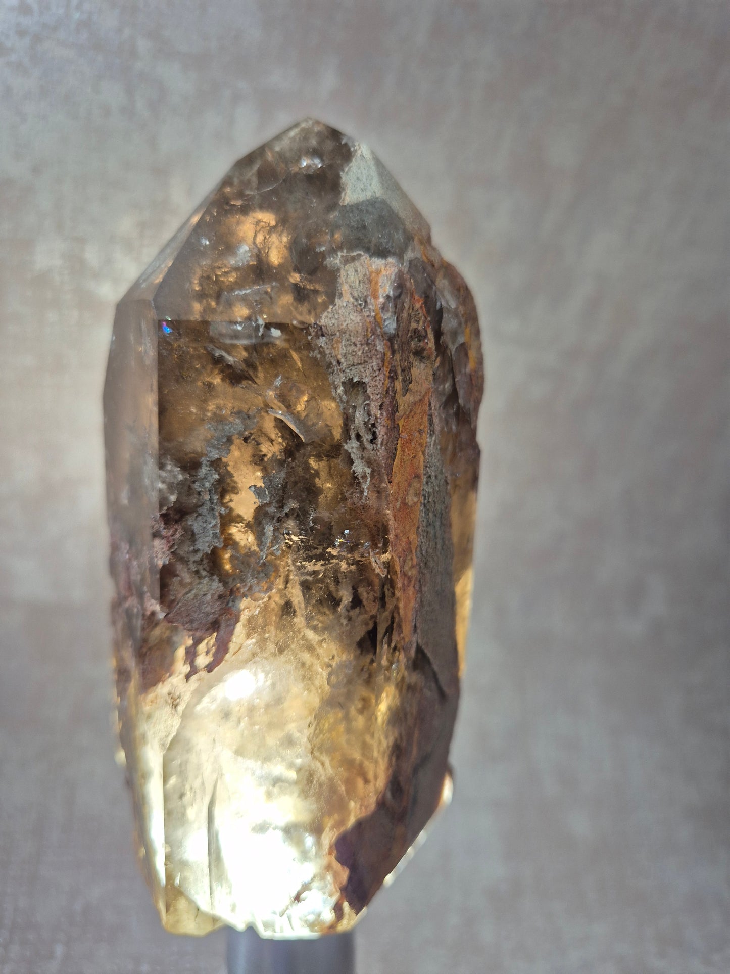 Smoky Quartz with Lodolite Inclusions Point