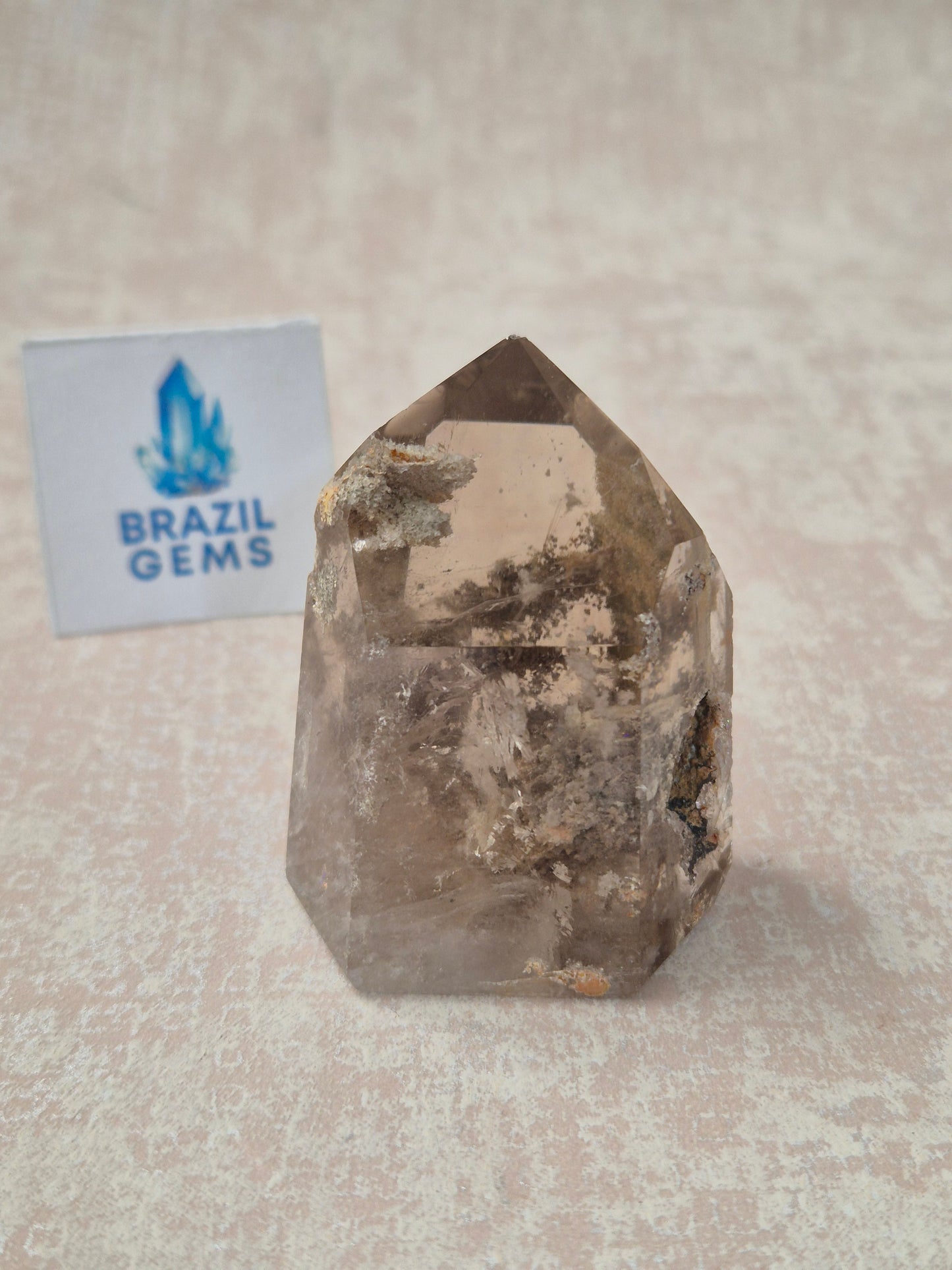 Smoky Quartz with Lodolite Inclusions Point