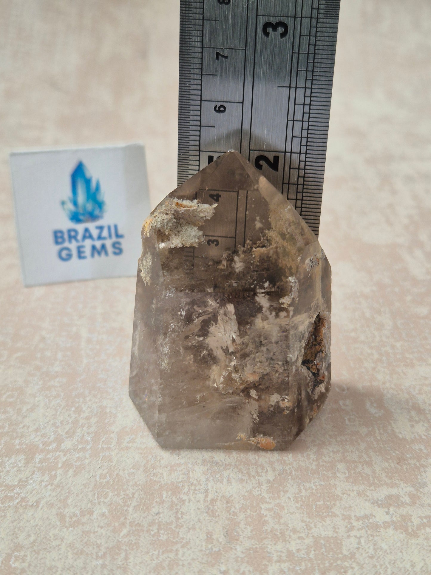 Smoky Quartz with Lodolite Inclusions Point