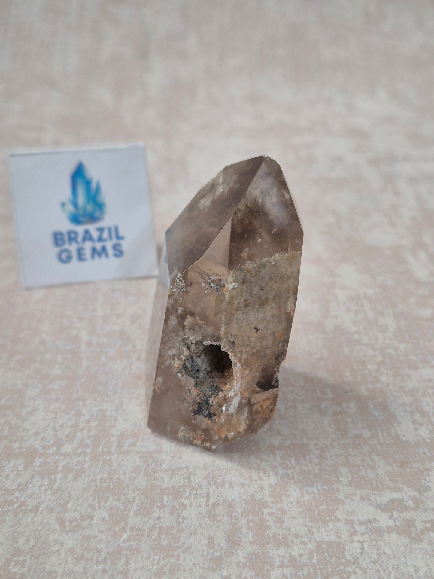 Smoky Quartz with Lodolite Inclusions Point