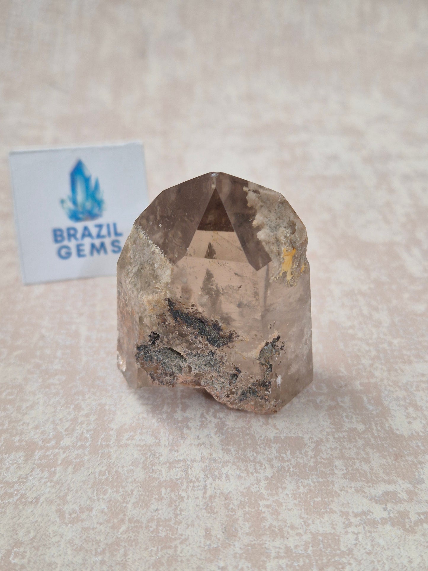 Smoky Quartz with Lodolite Inclusions Point