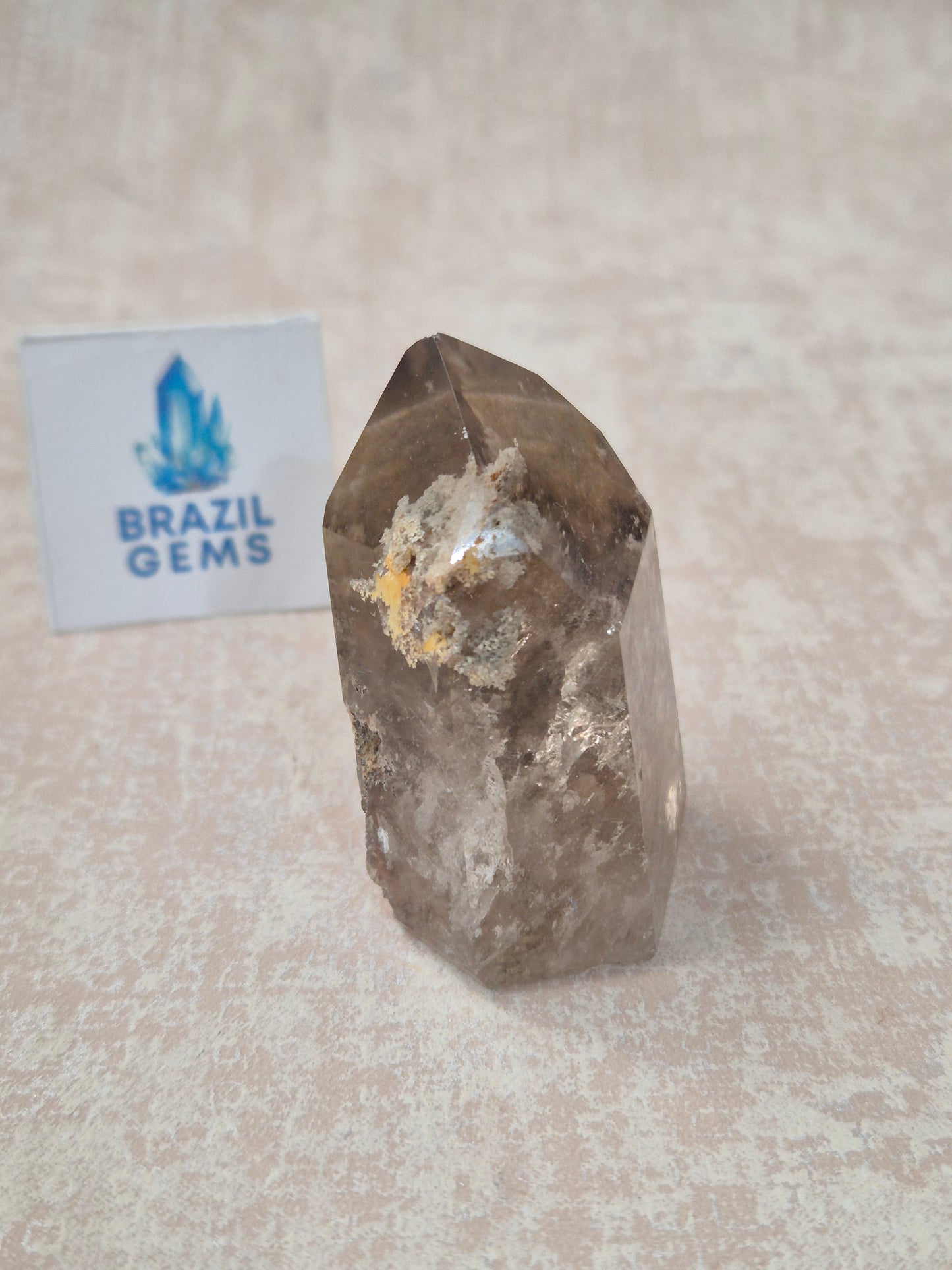 Smoky Quartz with Lodolite Inclusions Point