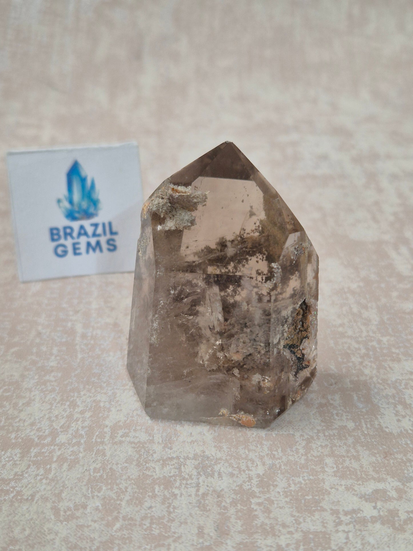 Smoky Quartz with Lodolite Inclusions Point