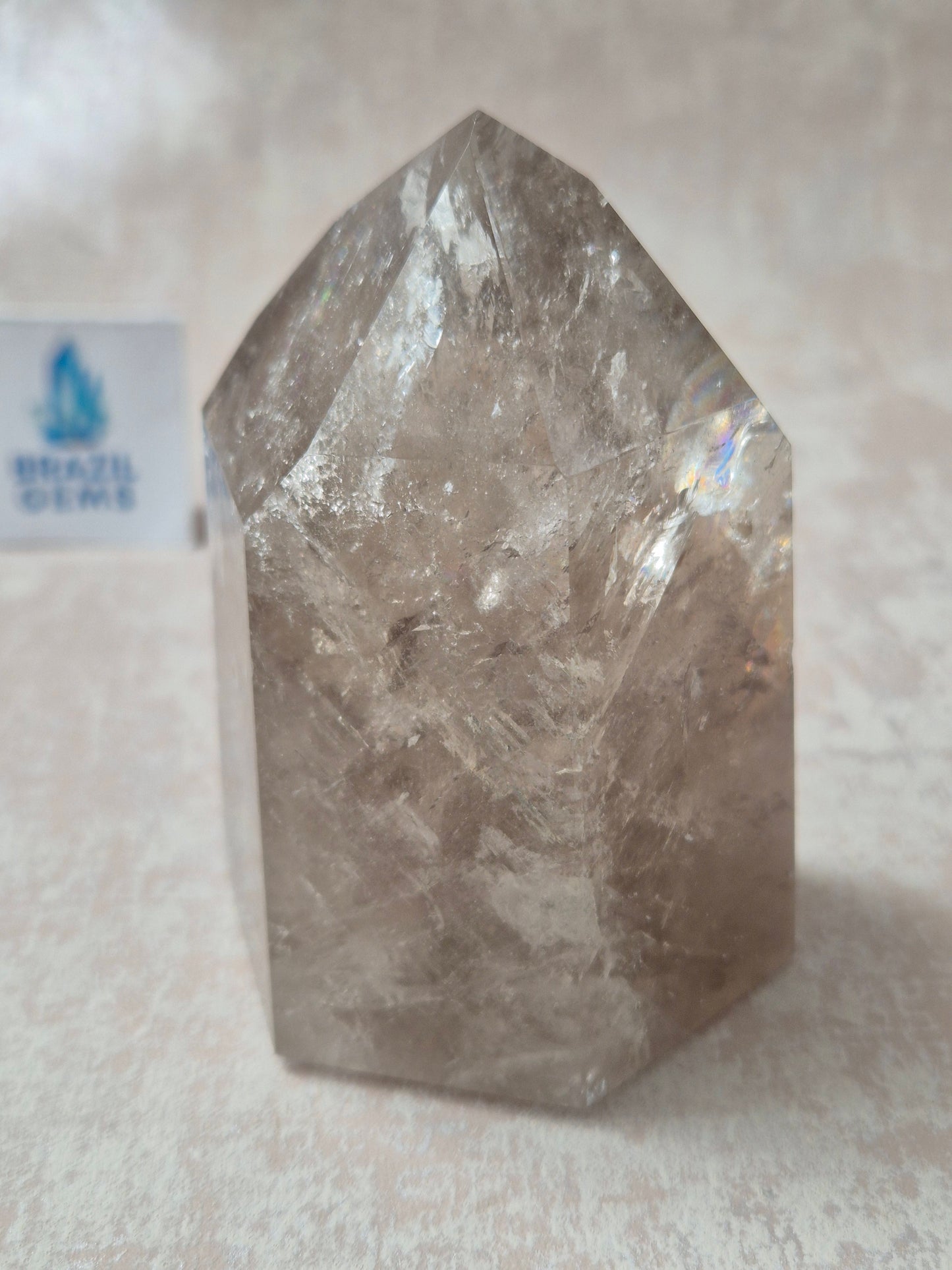 Smoky Quartz with Lodolite Inclusions Point