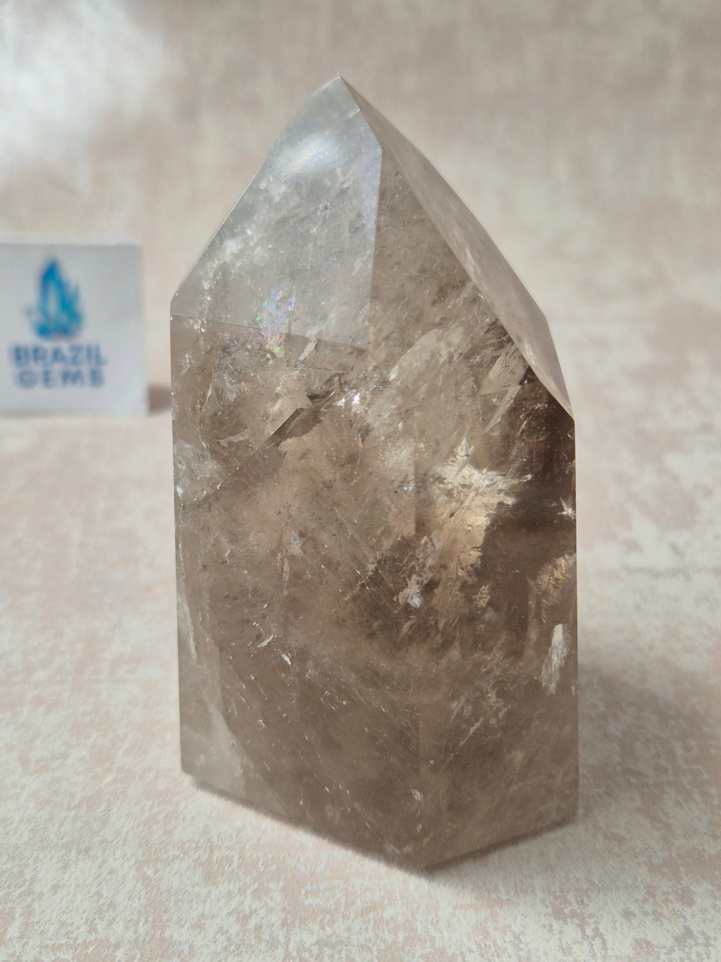 Smoky Quartz with Lodolite Inclusions Point