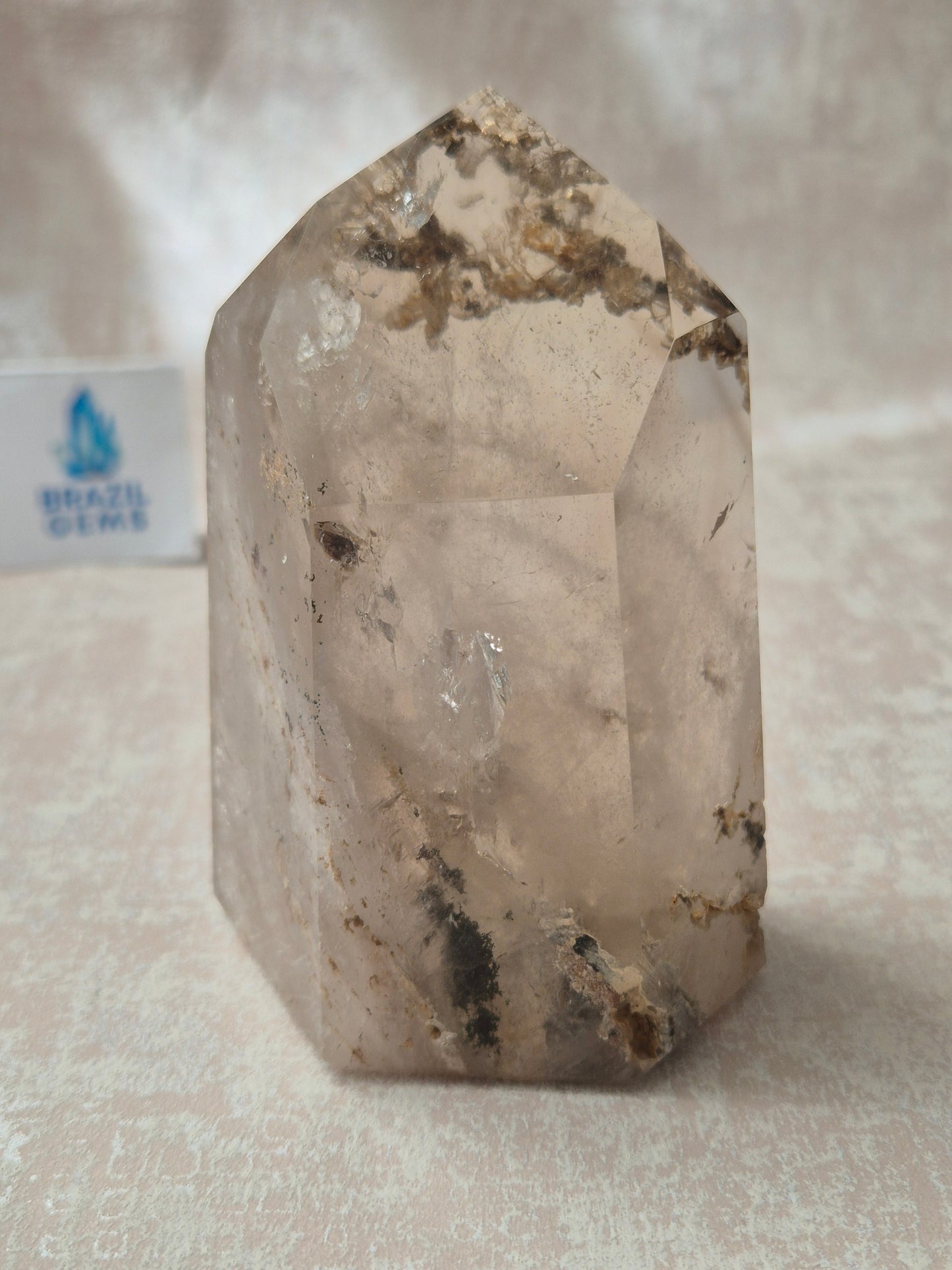 Smoky Quartz with Lodolite Inclusions Point