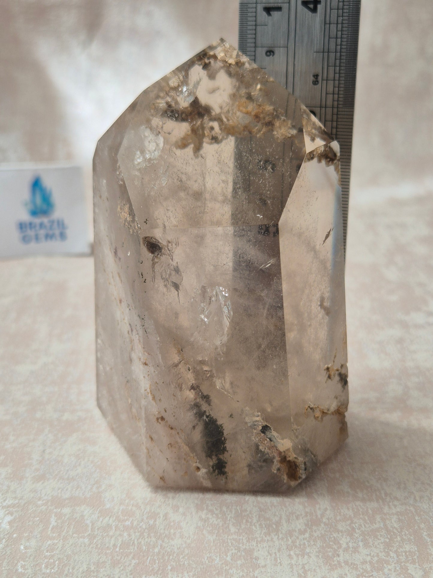 Smoky Quartz with Lodolite Inclusions Point