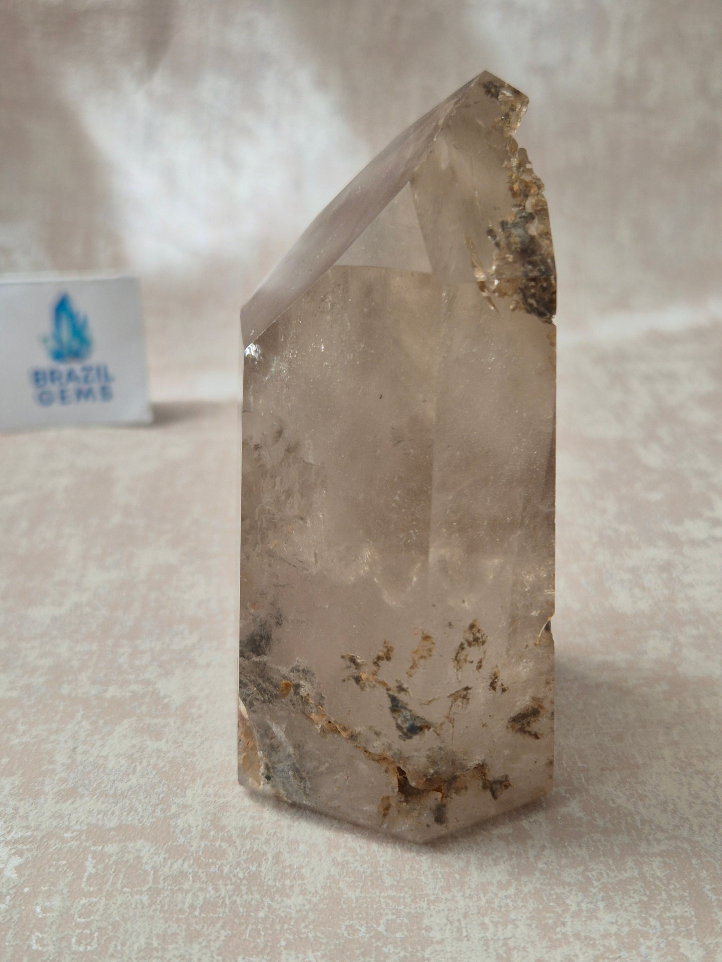 Smoky Quartz with Lodolite Inclusions Point